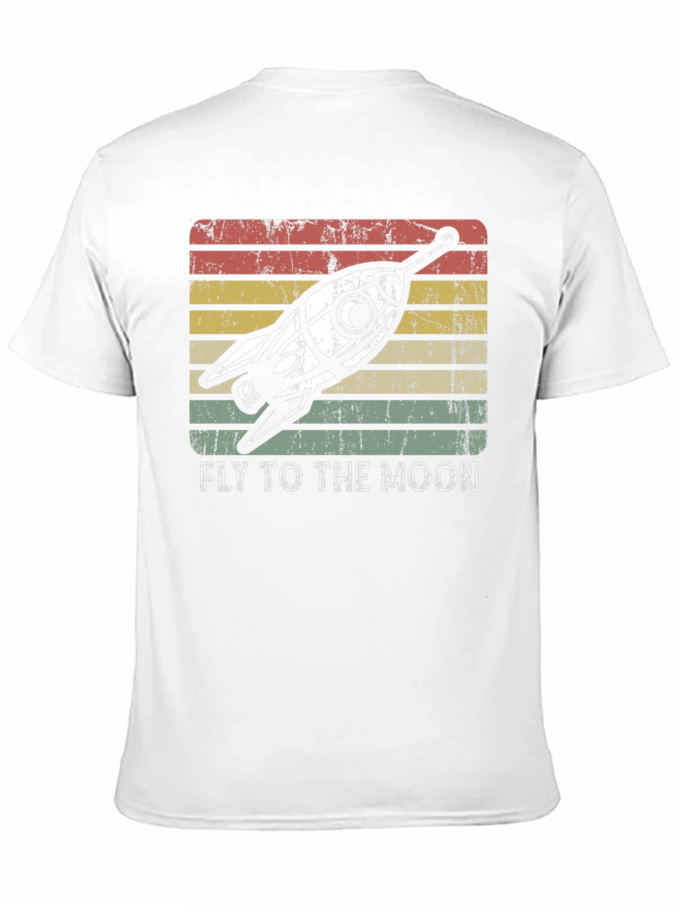 Retro Rocket to the Moon Graphic T-Shirt