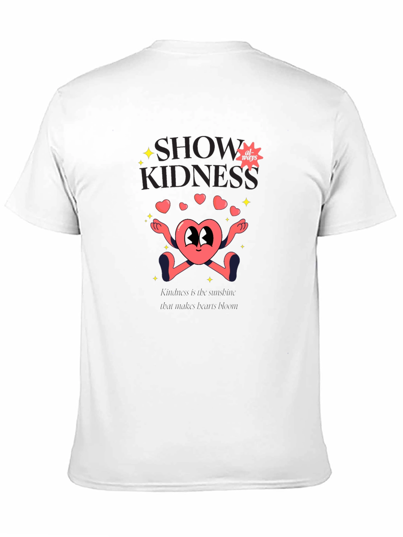 Show Kindness Tee - Heart Cartoon Design