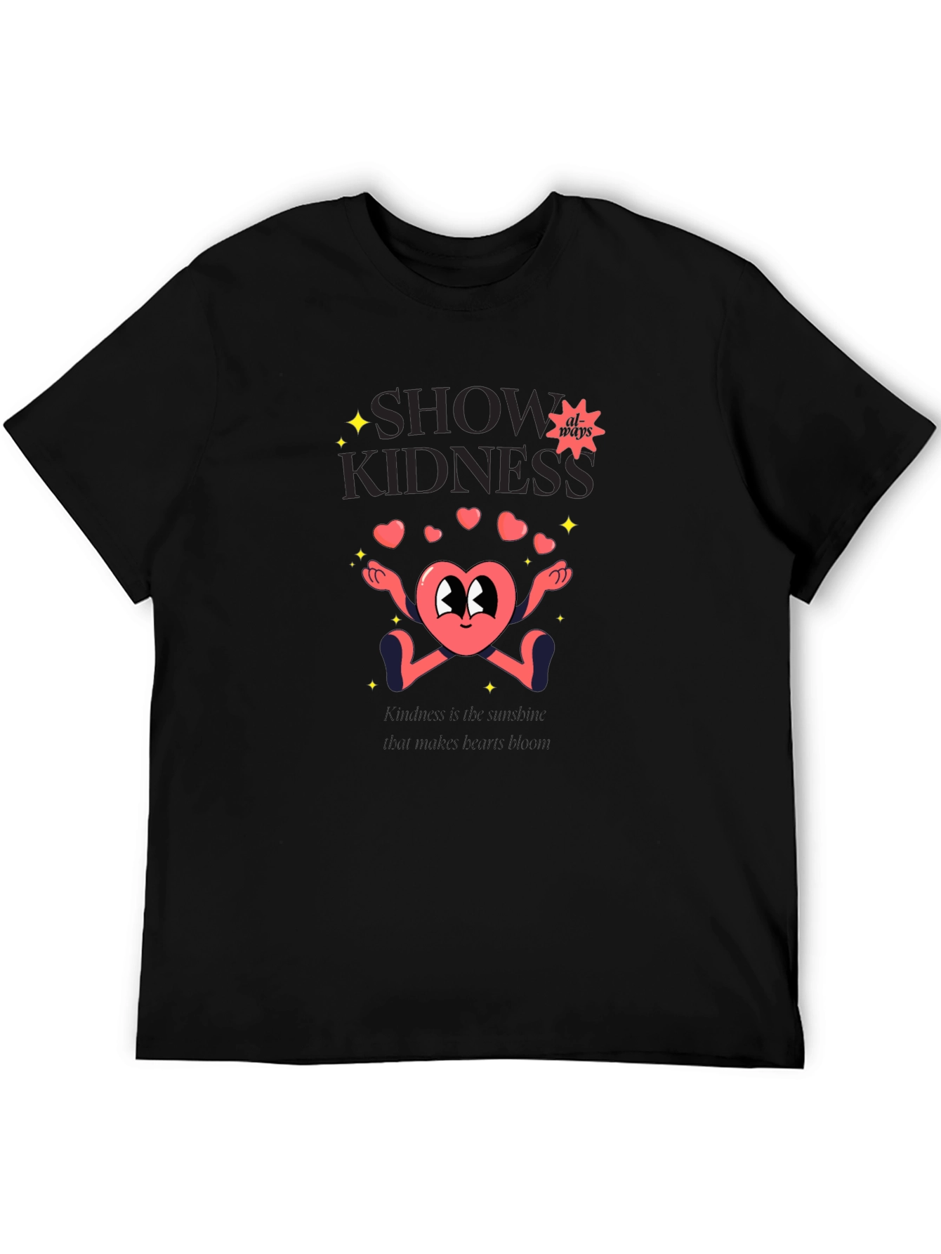 Show Kindness Tee - Heart Cartoon Design