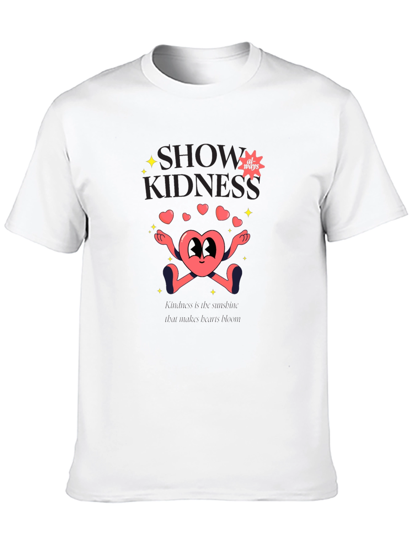 Show Kindness Tee - Heart Cartoon Design