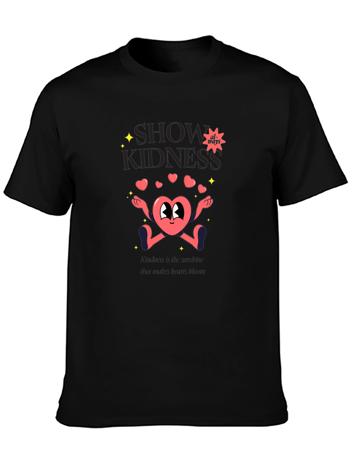 Show Kindness Tee - Heart Cartoon Design
