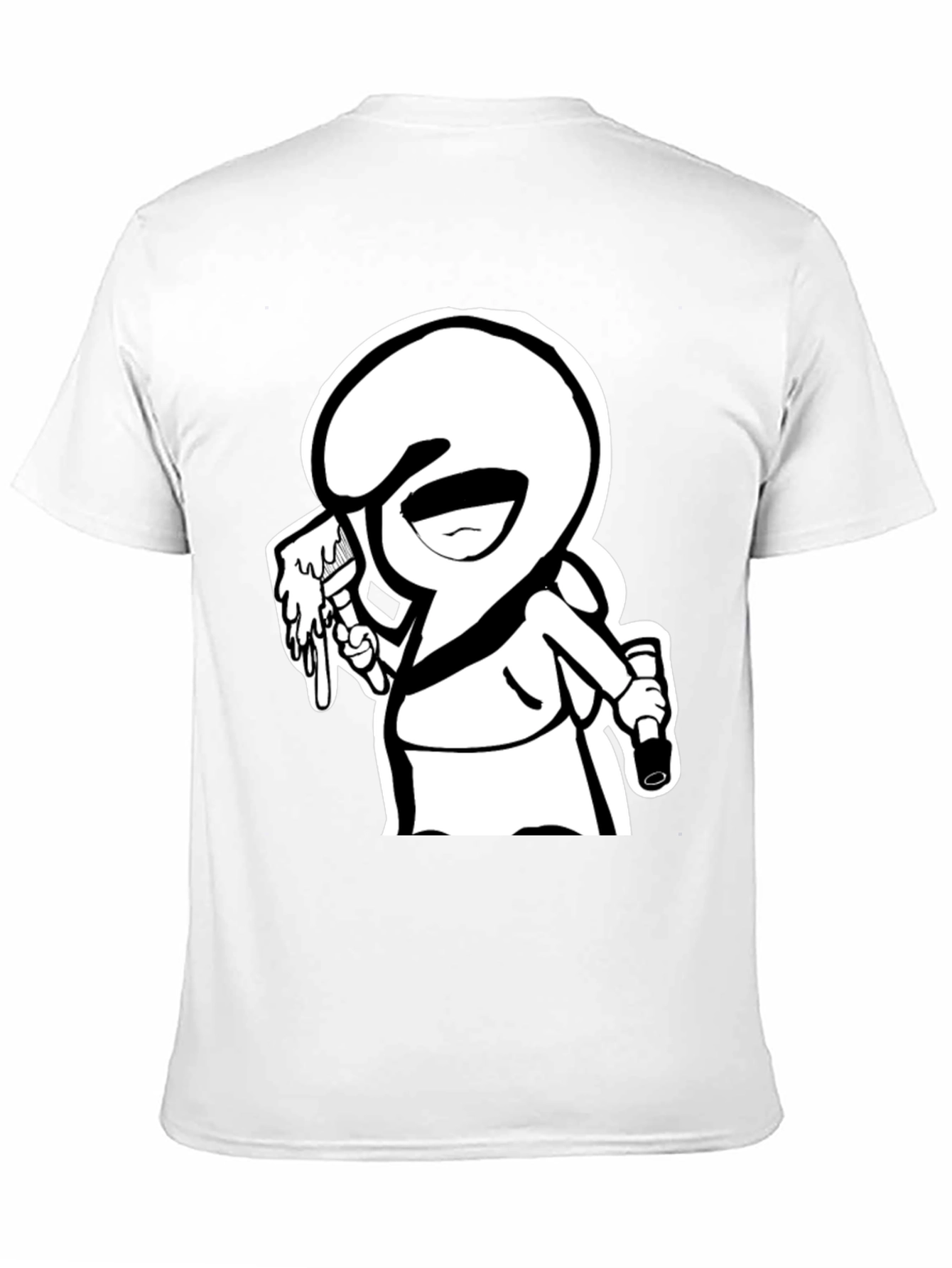 Cartoon Graffiti Artist Black Graphic Tee