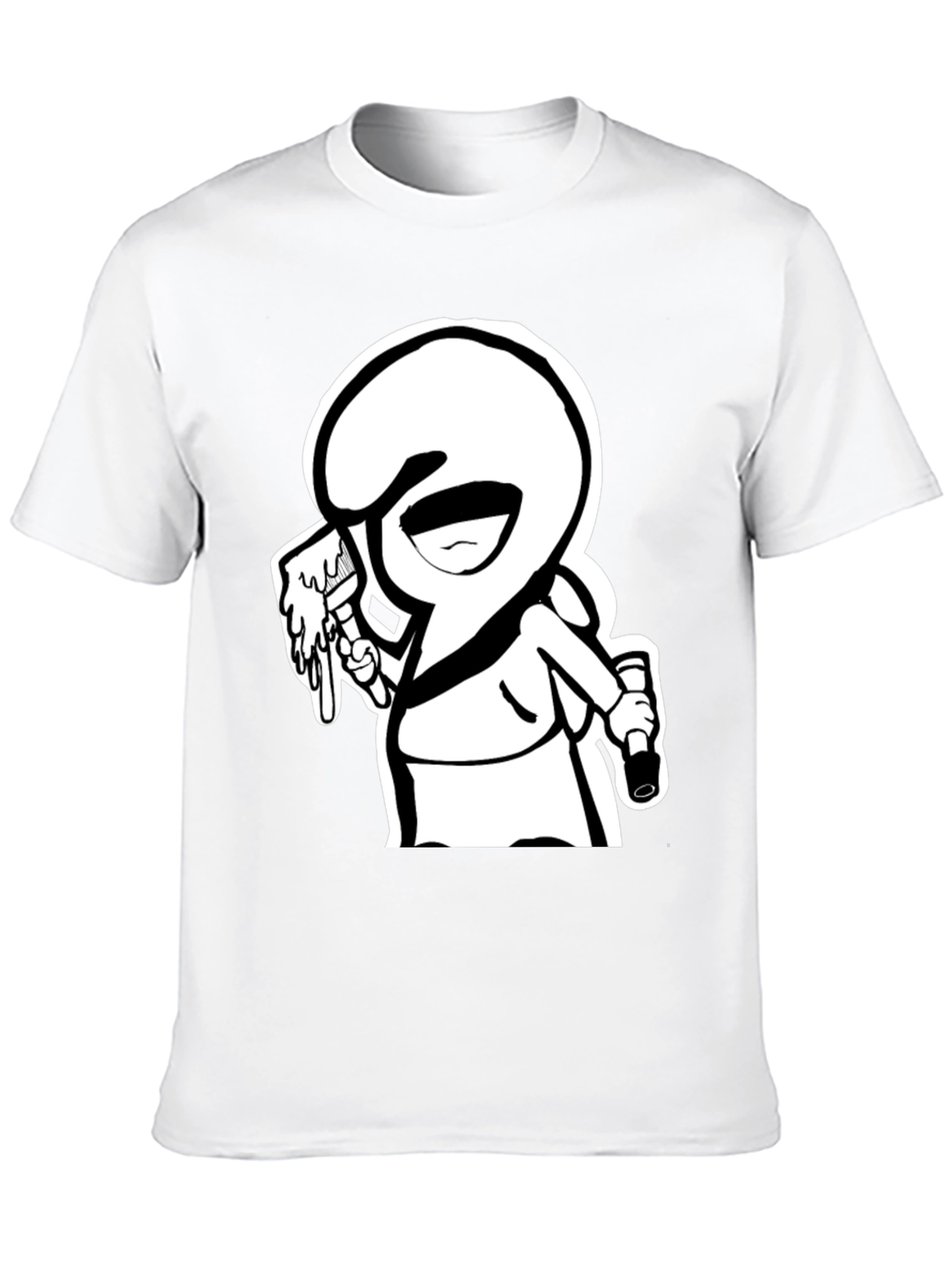 Cartoon Graffiti Artist Black Graphic Tee