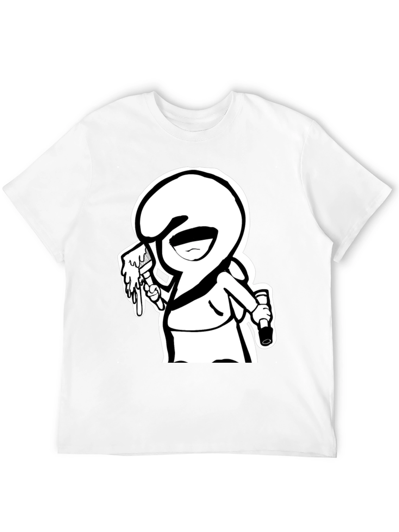 Cartoon Graffiti Artist Black Graphic Tee