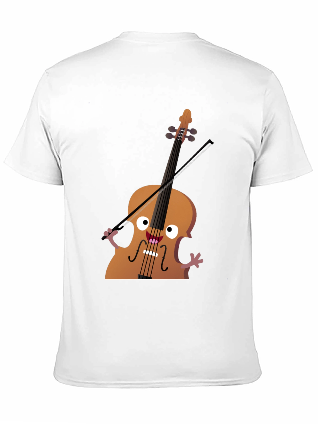 Funny Cello Cartoon Graphic Black T-Shirt