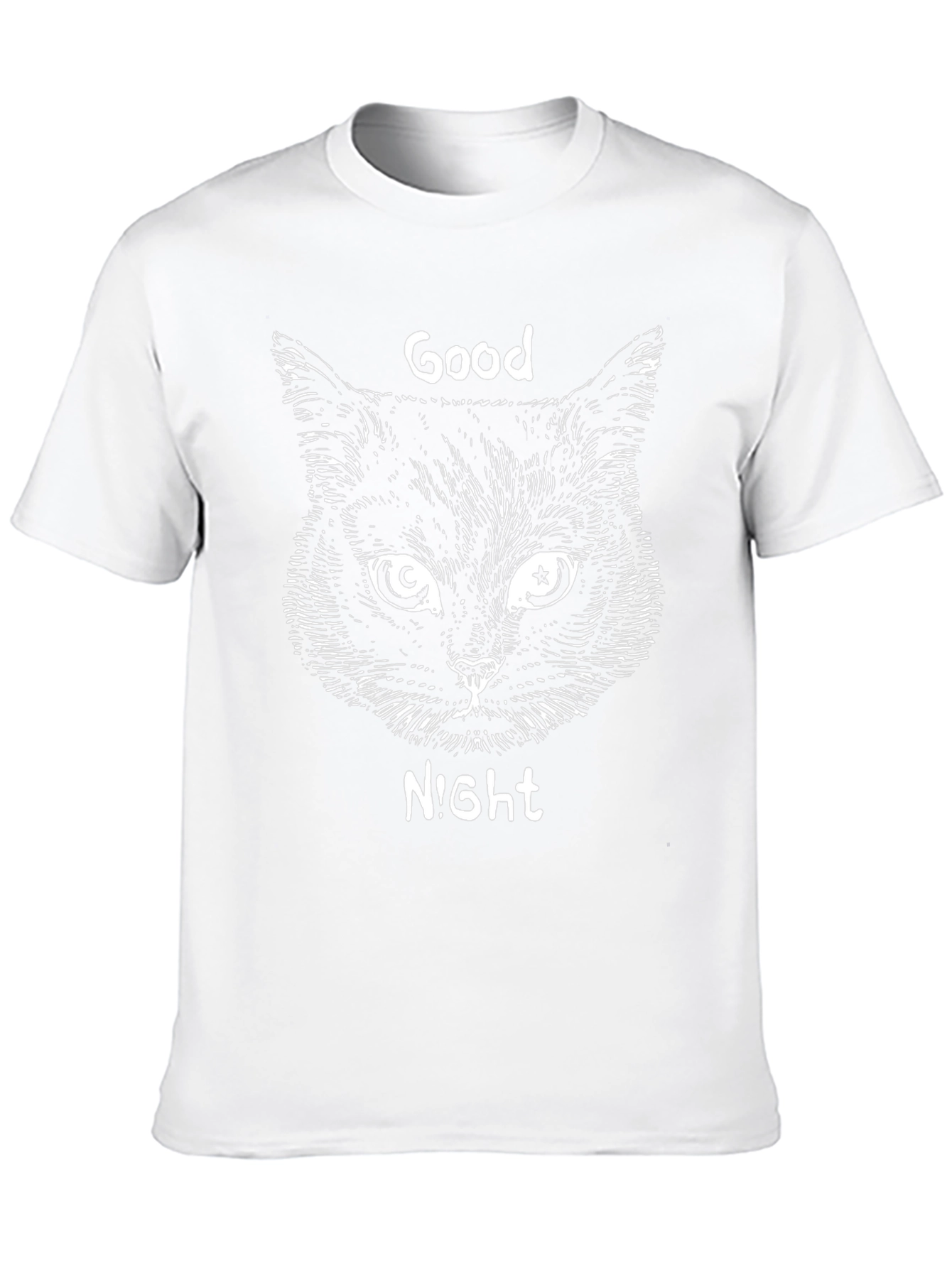 Good Night Cat Graphic T-Shirt - Black Tee