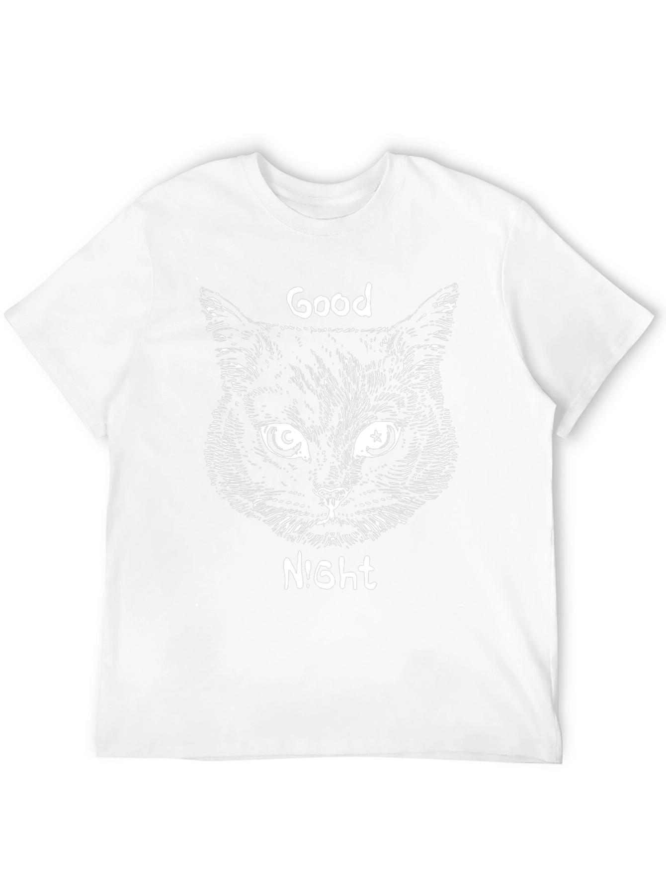 Good Night Cat Graphic T-Shirt - Black Tee