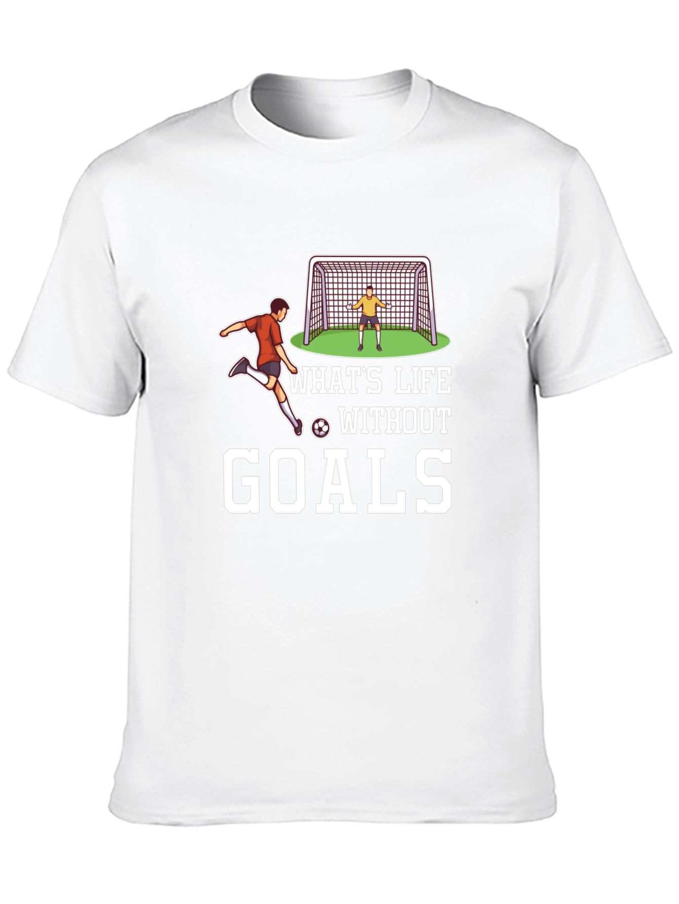 Soccer Goals Graphic T-Shirt - Black Casual Tee