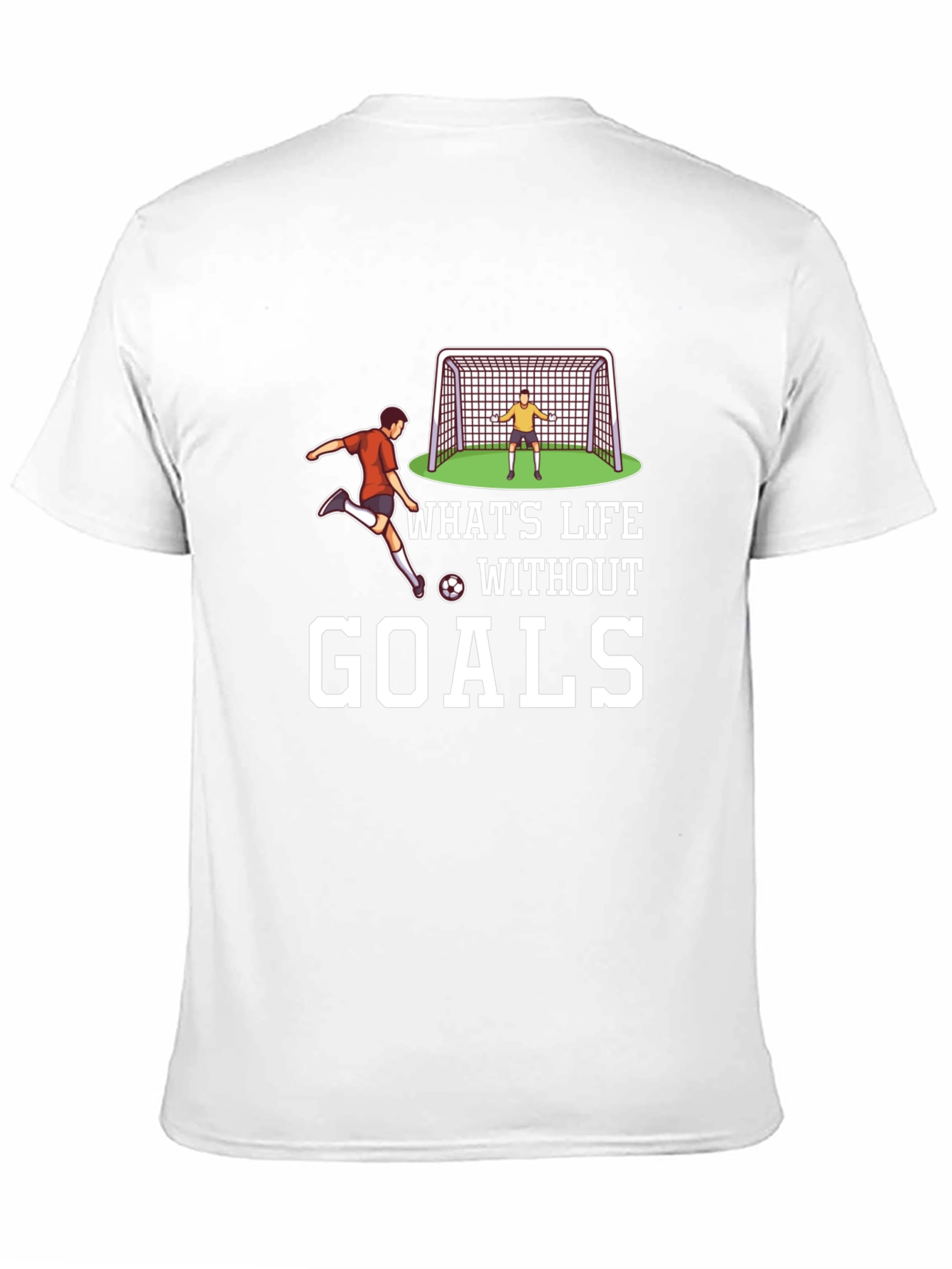 Soccer Goals Graphic T-Shirt - Black Casual Tee