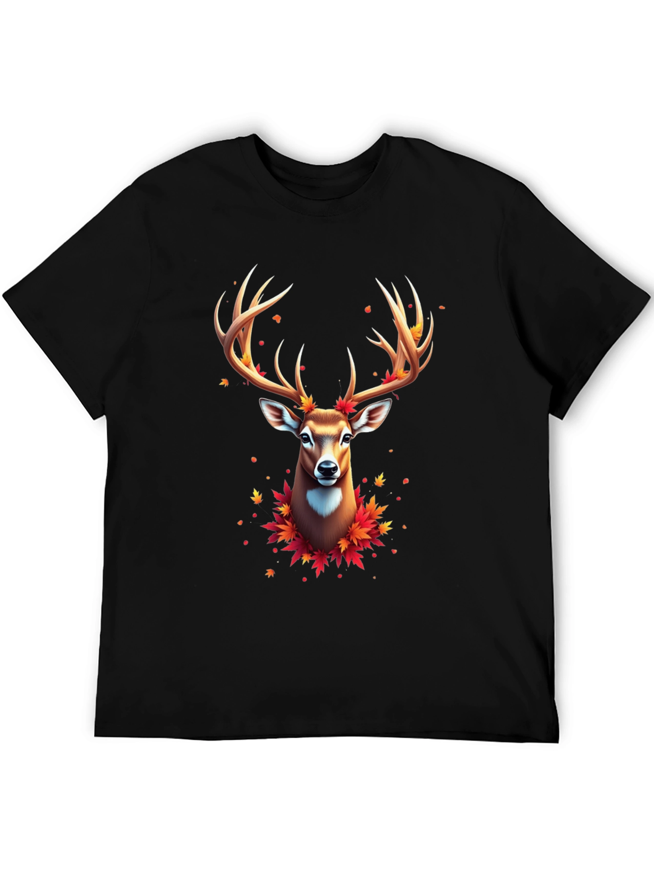 Fall Deer Graphic Tee - Mens Black T-Shirt