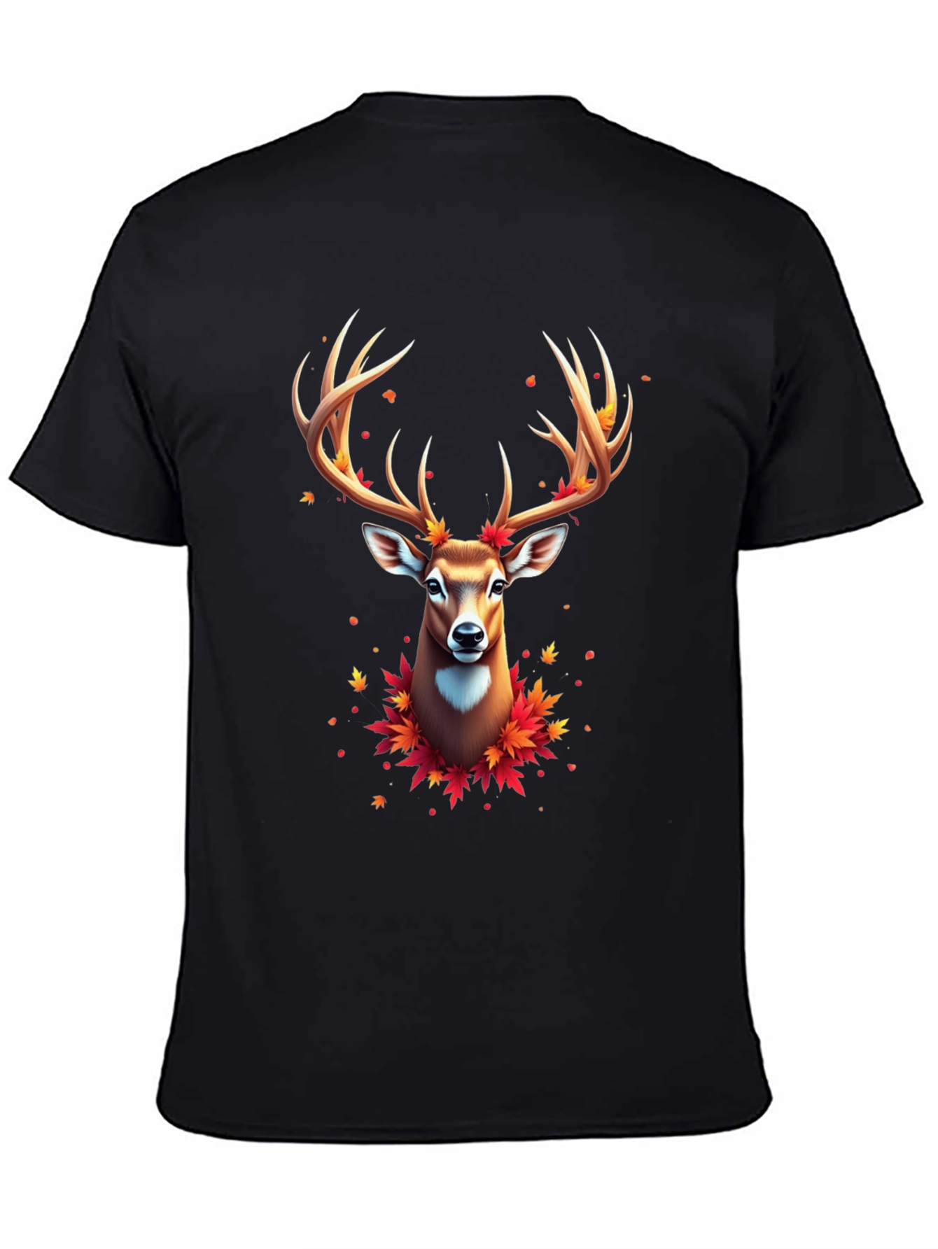 Fall Deer Graphic Tee - Mens Black T-Shirt