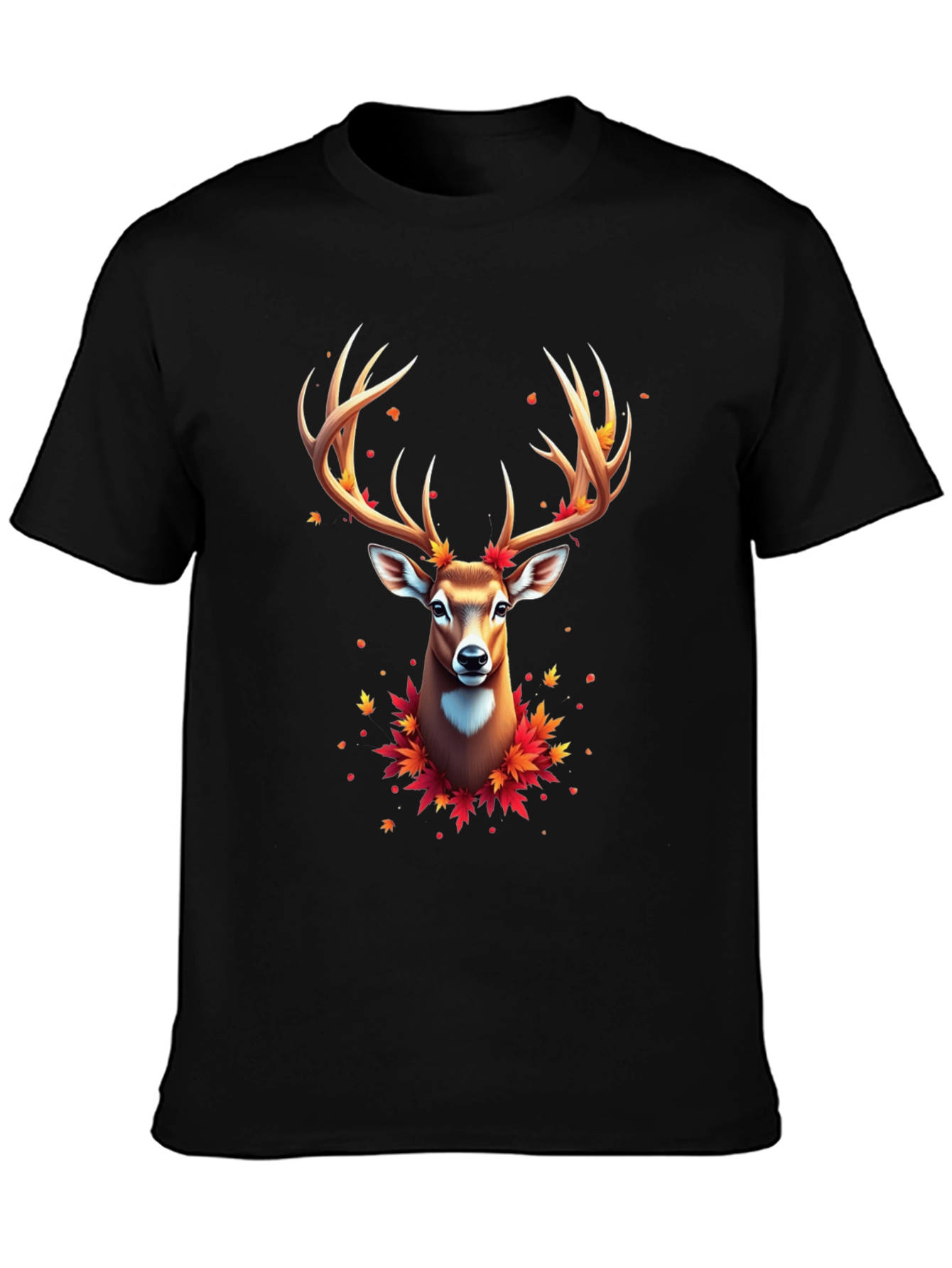 Fall Deer Graphic Tee - Mens Black T-Shirt