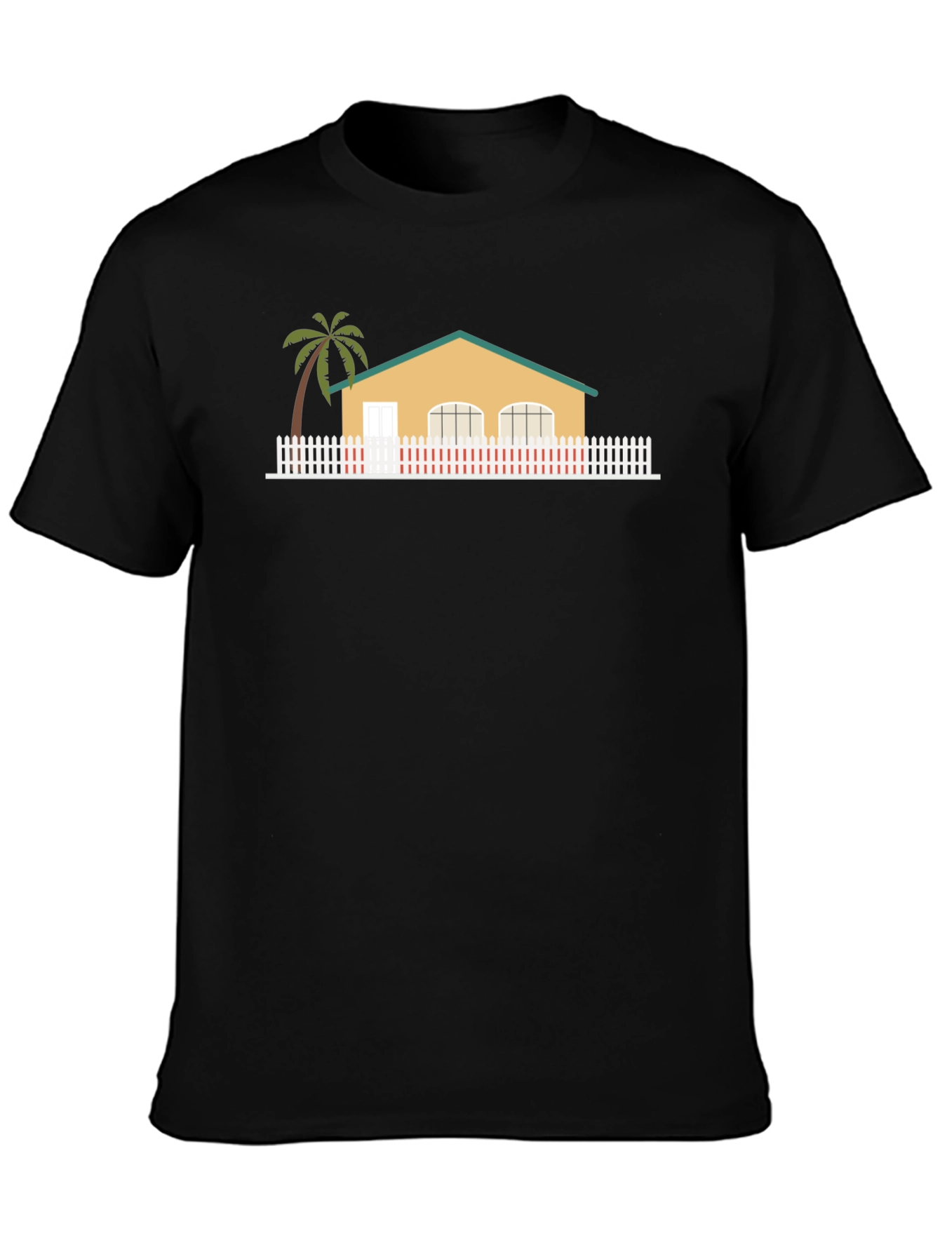 House with Palm Tree Graphic T-Shirt
