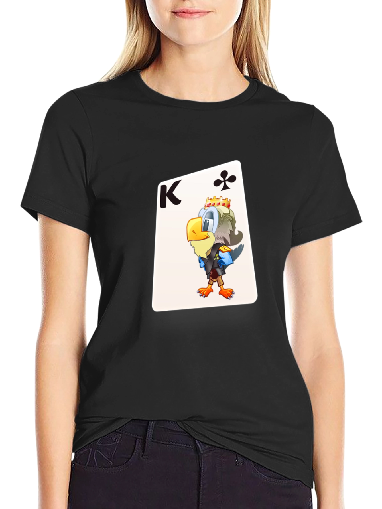 King of Clubs Graphic Tee - Black Cotton T-Shirt
