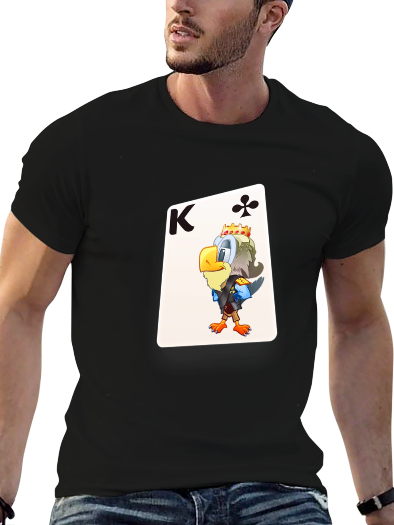 King of Clubs Graphic Tee - Black Cotton T-Shirt
