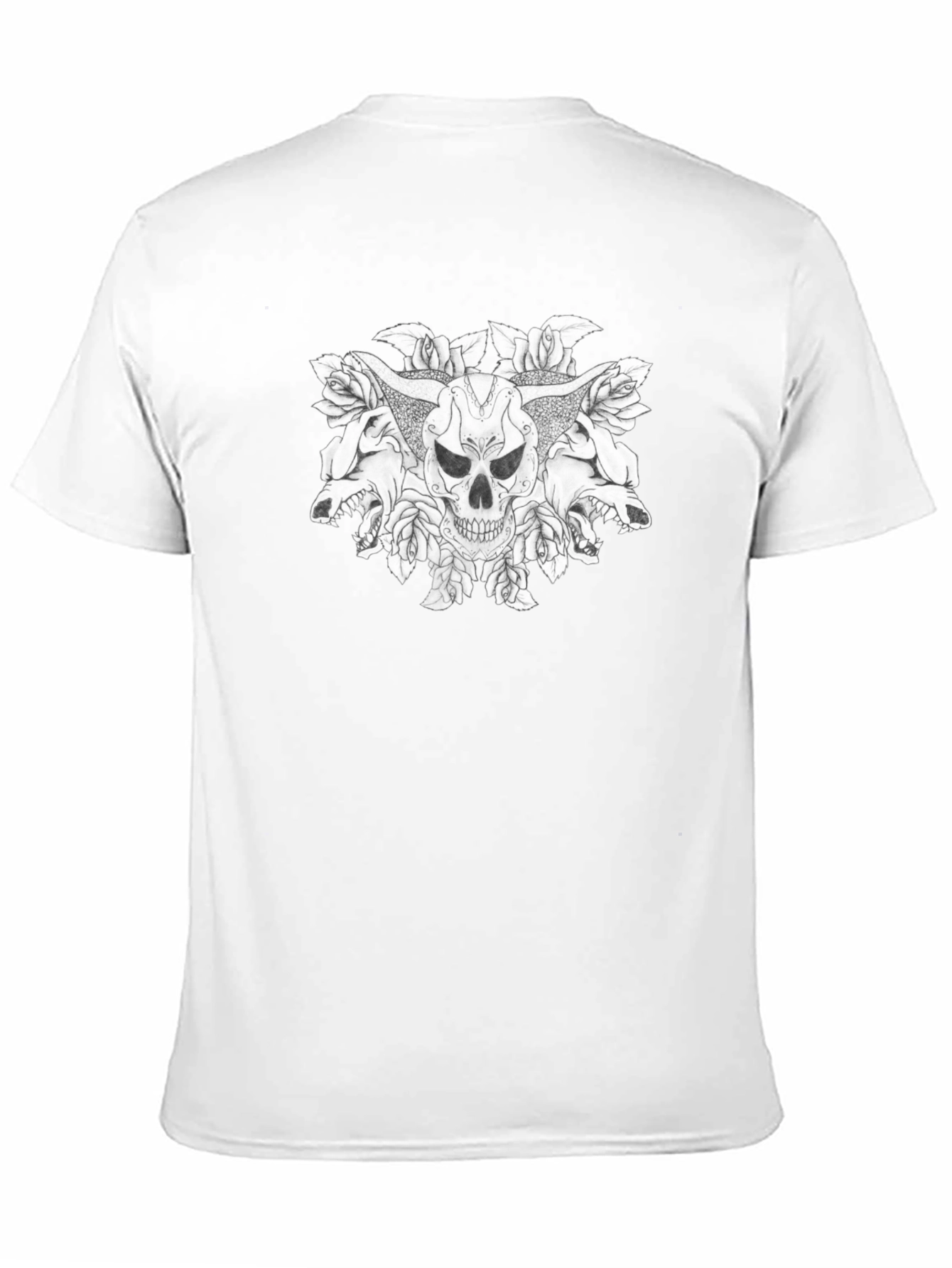 Skull & Wolves Graphic Tee - Mens Black T-Shirt