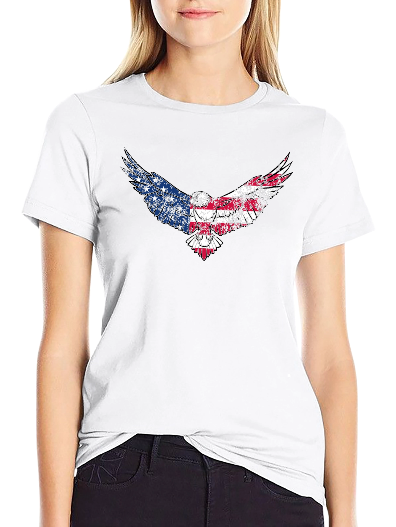 American Flag Eagle Graphic T-Shirt