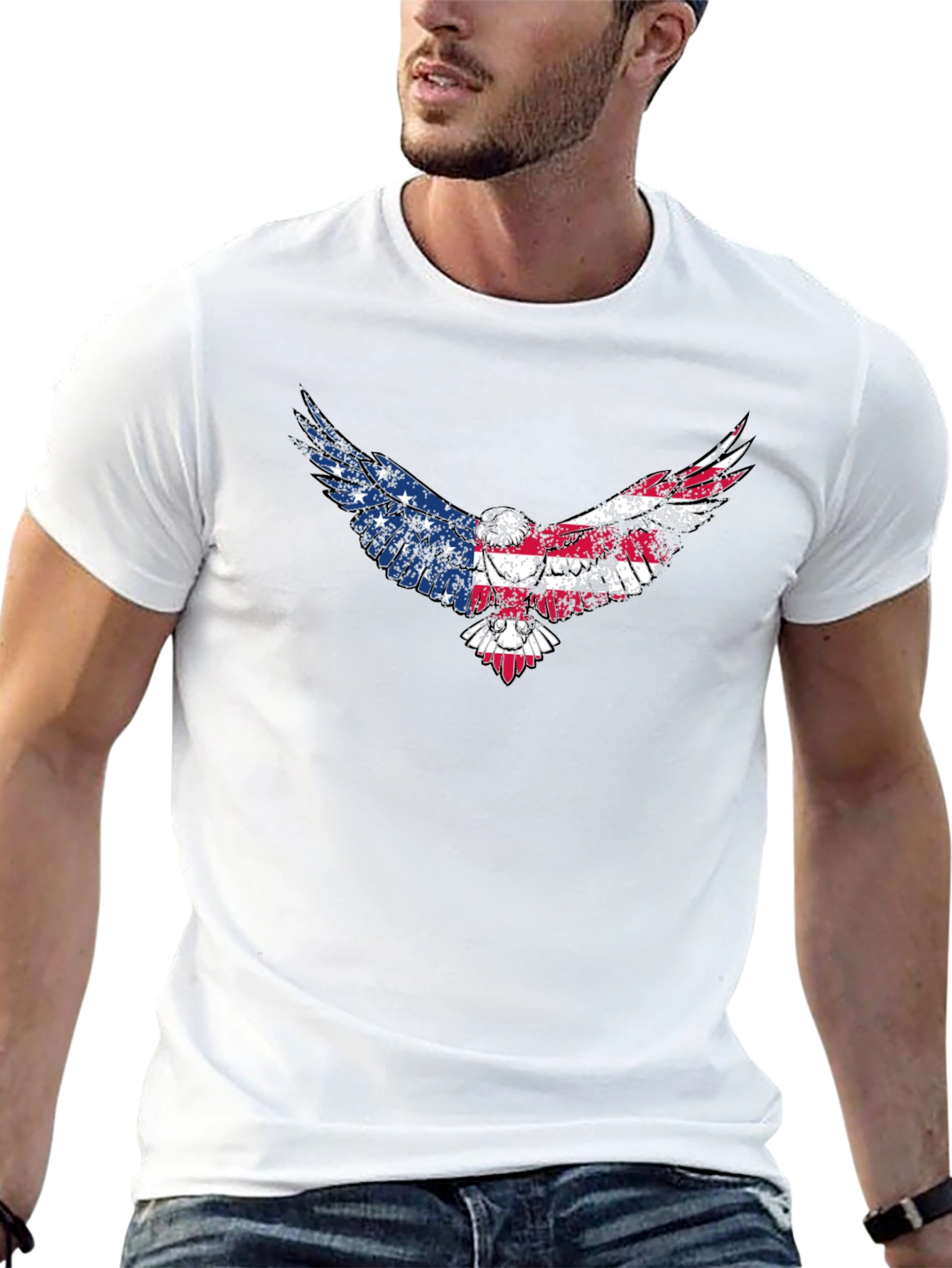 American Flag Eagle Graphic T-Shirt