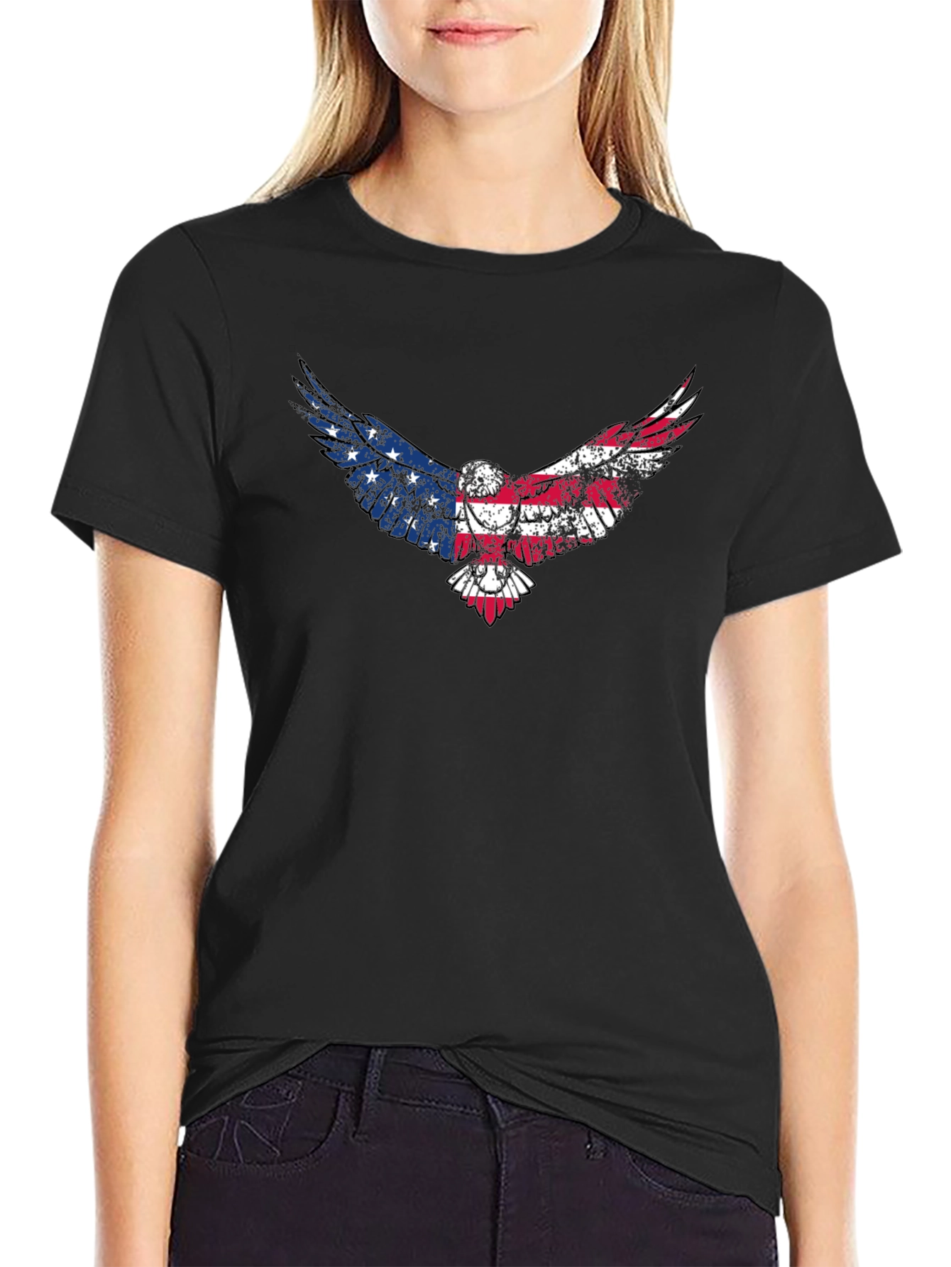American Flag Eagle Graphic T-Shirt