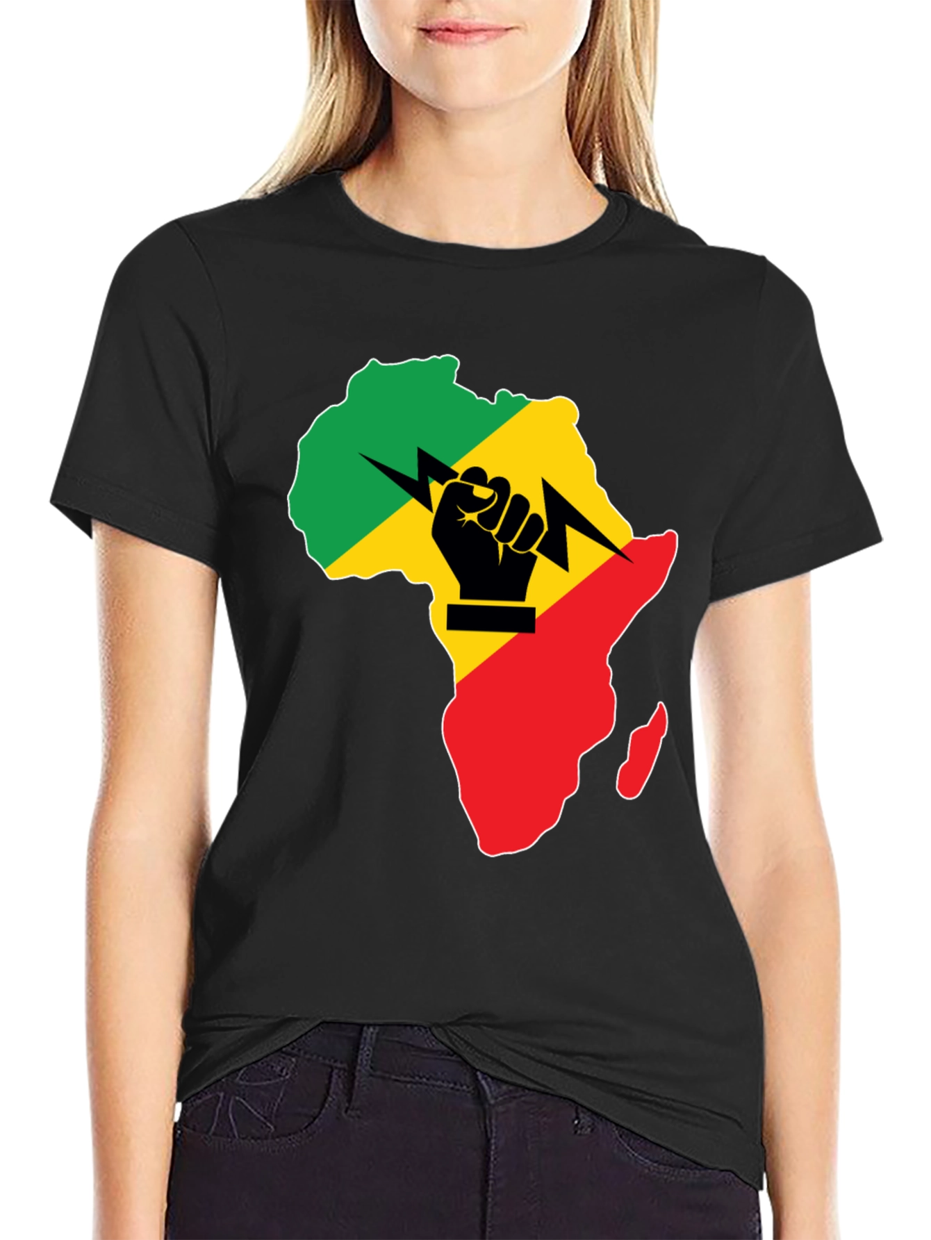 Africa Fist Power T-Shirt - Black Pride