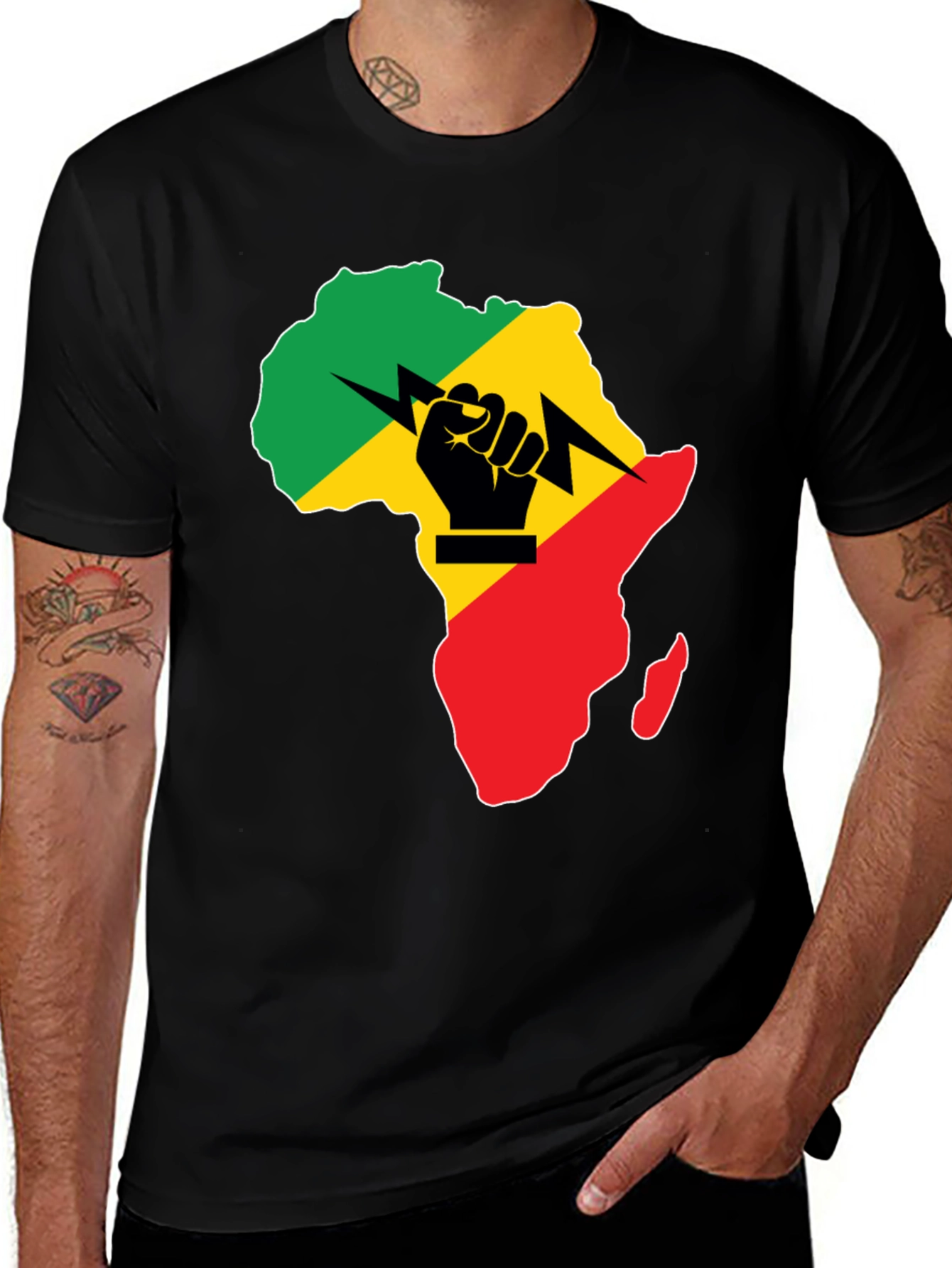 Africa Fist Power T-Shirt - Black Pride