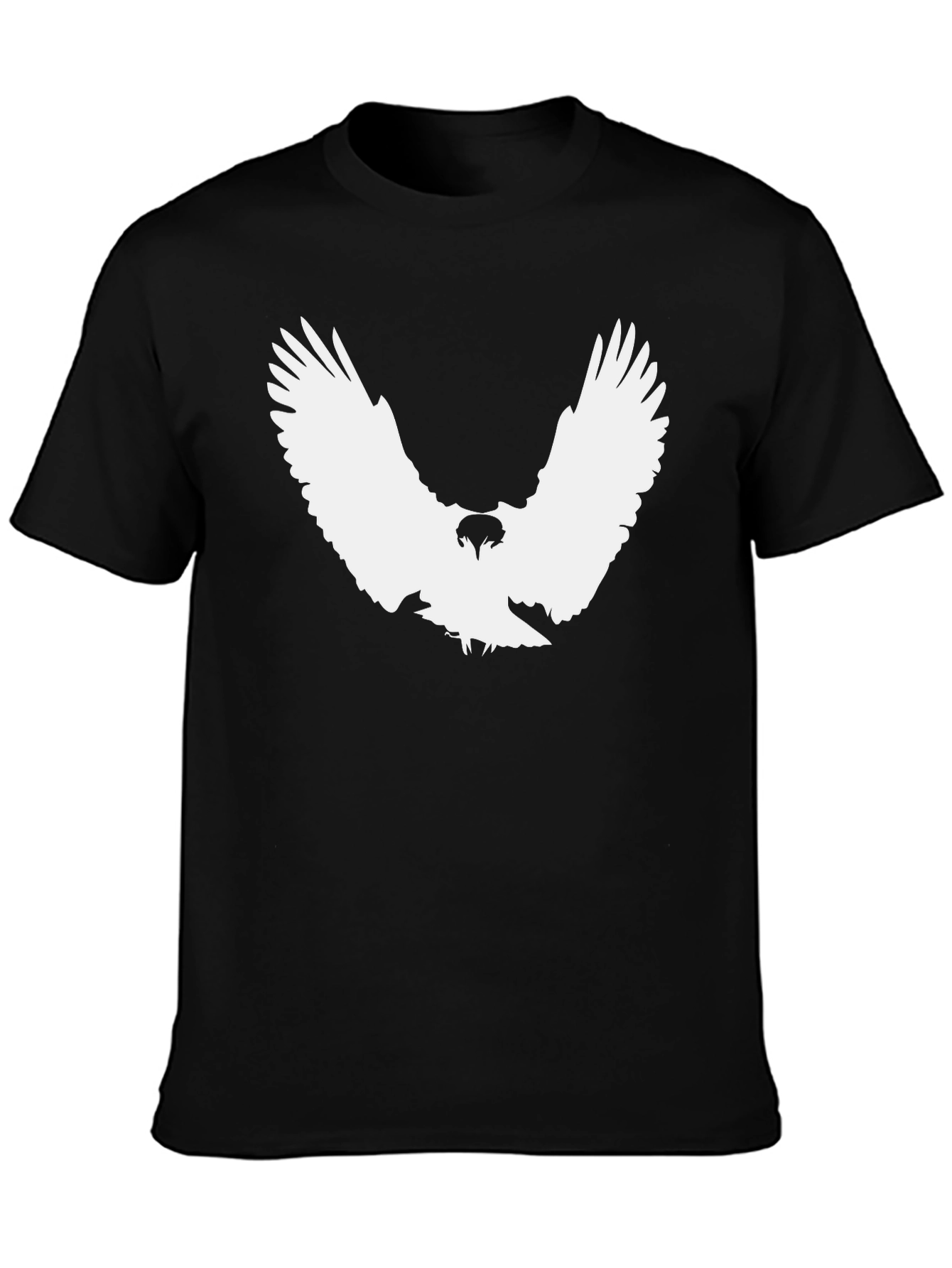 Black T-Shirt with White Eagle Graphic