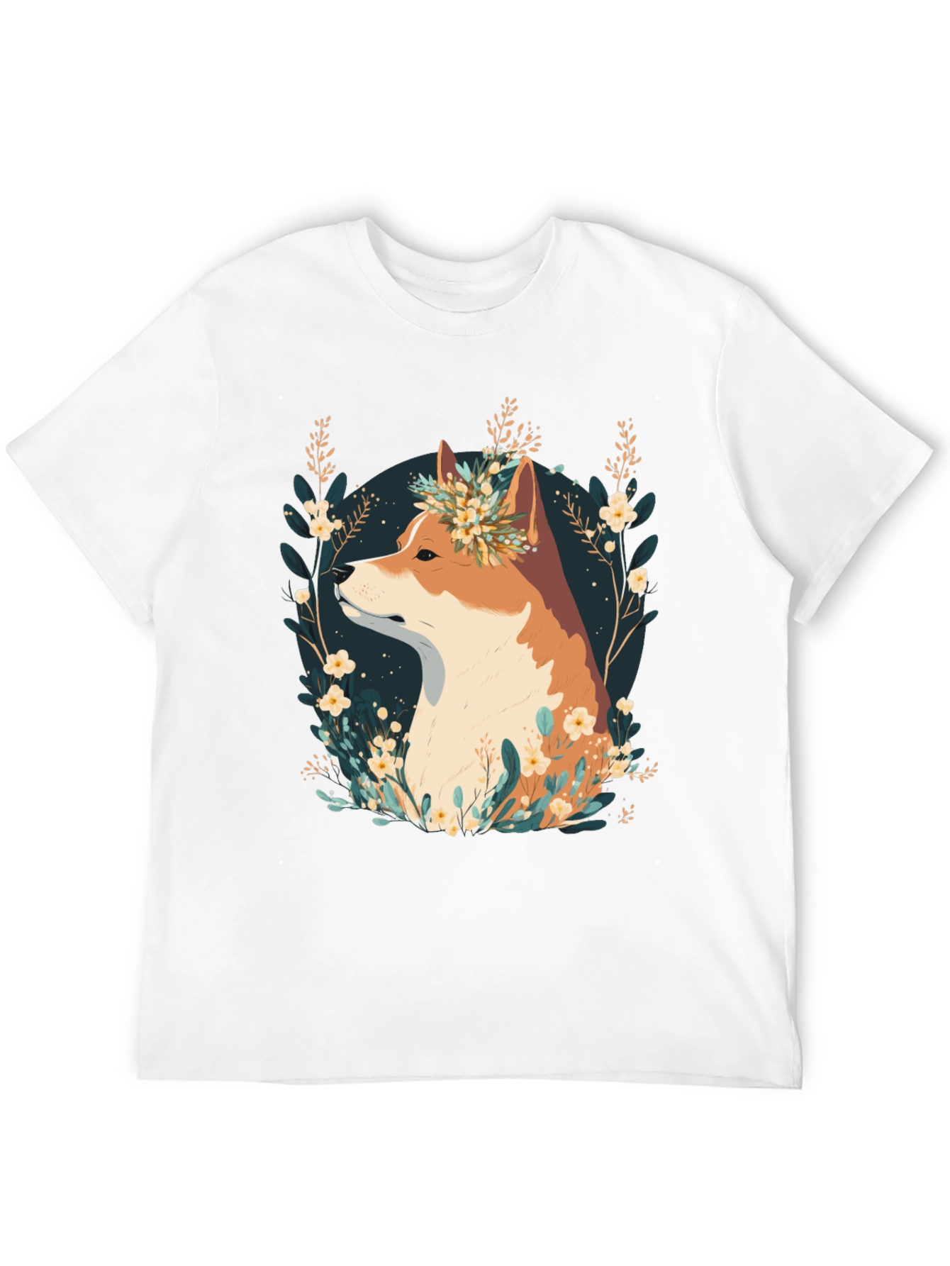 Floral Dog Graphic T-Shirt