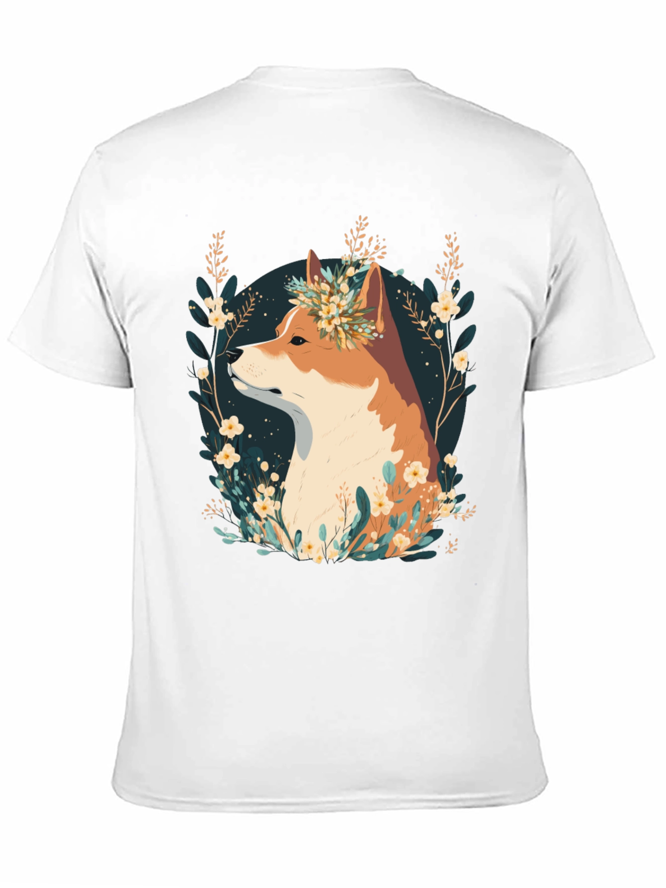 Floral Dog Graphic T-Shirt
