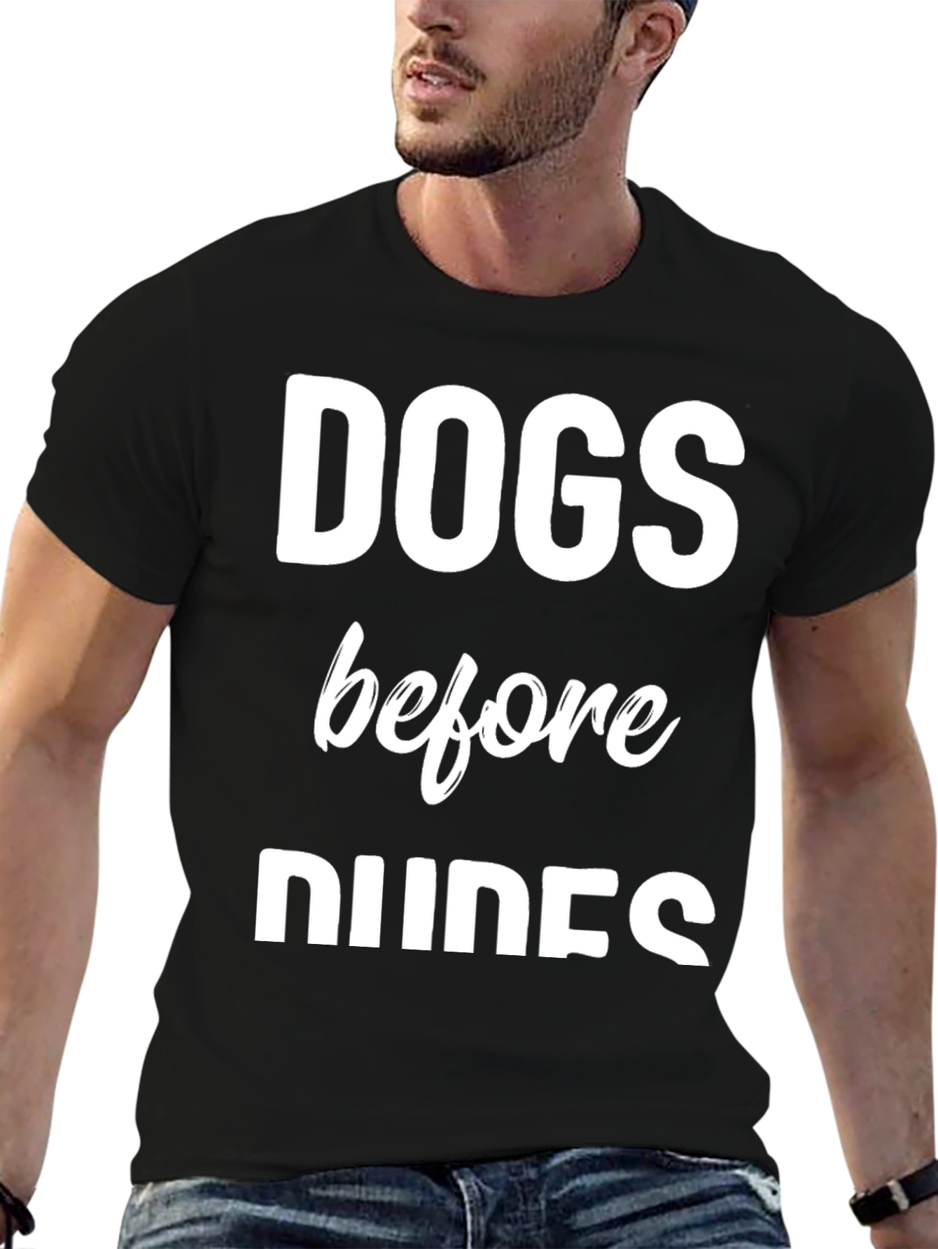 Dogs Before Dudes Graphic Tee - Black