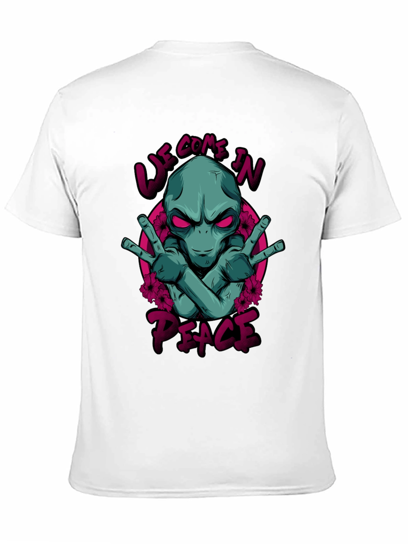 Alien Peace Graphic T-Shirt - We Come In Peace
