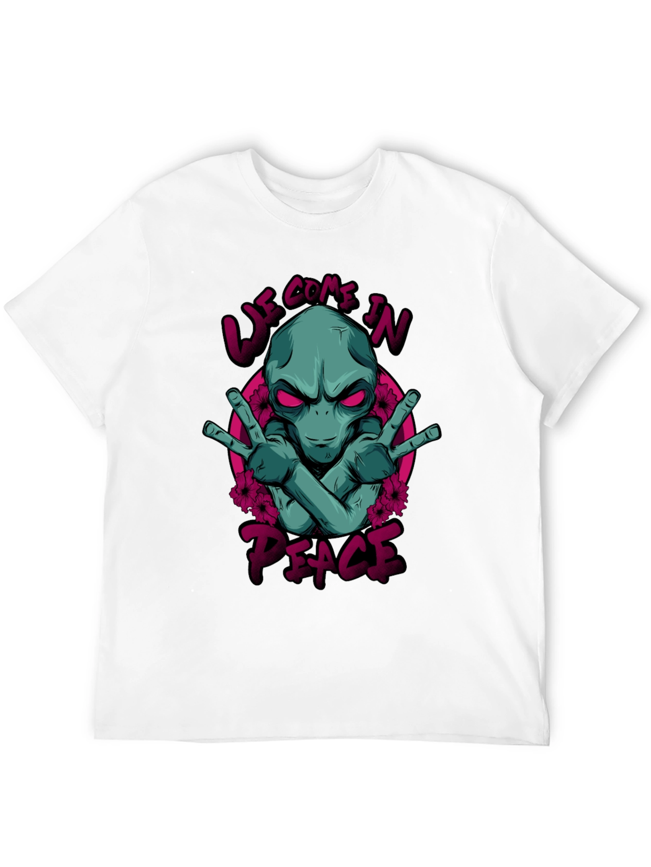 Alien Peace Graphic T-Shirt - We Come In Peace