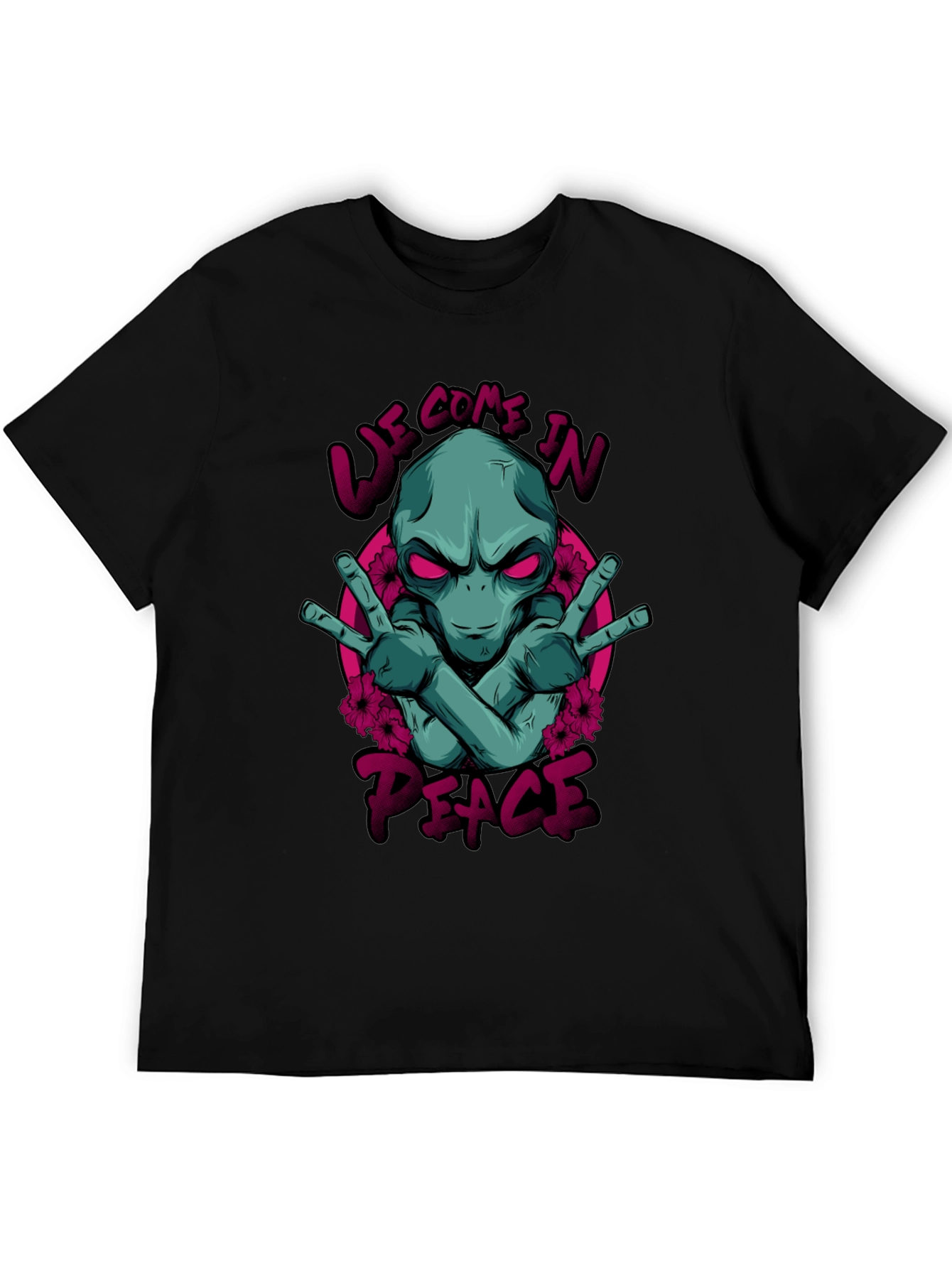 Alien Peace Graphic T-Shirt - We Come In Peace