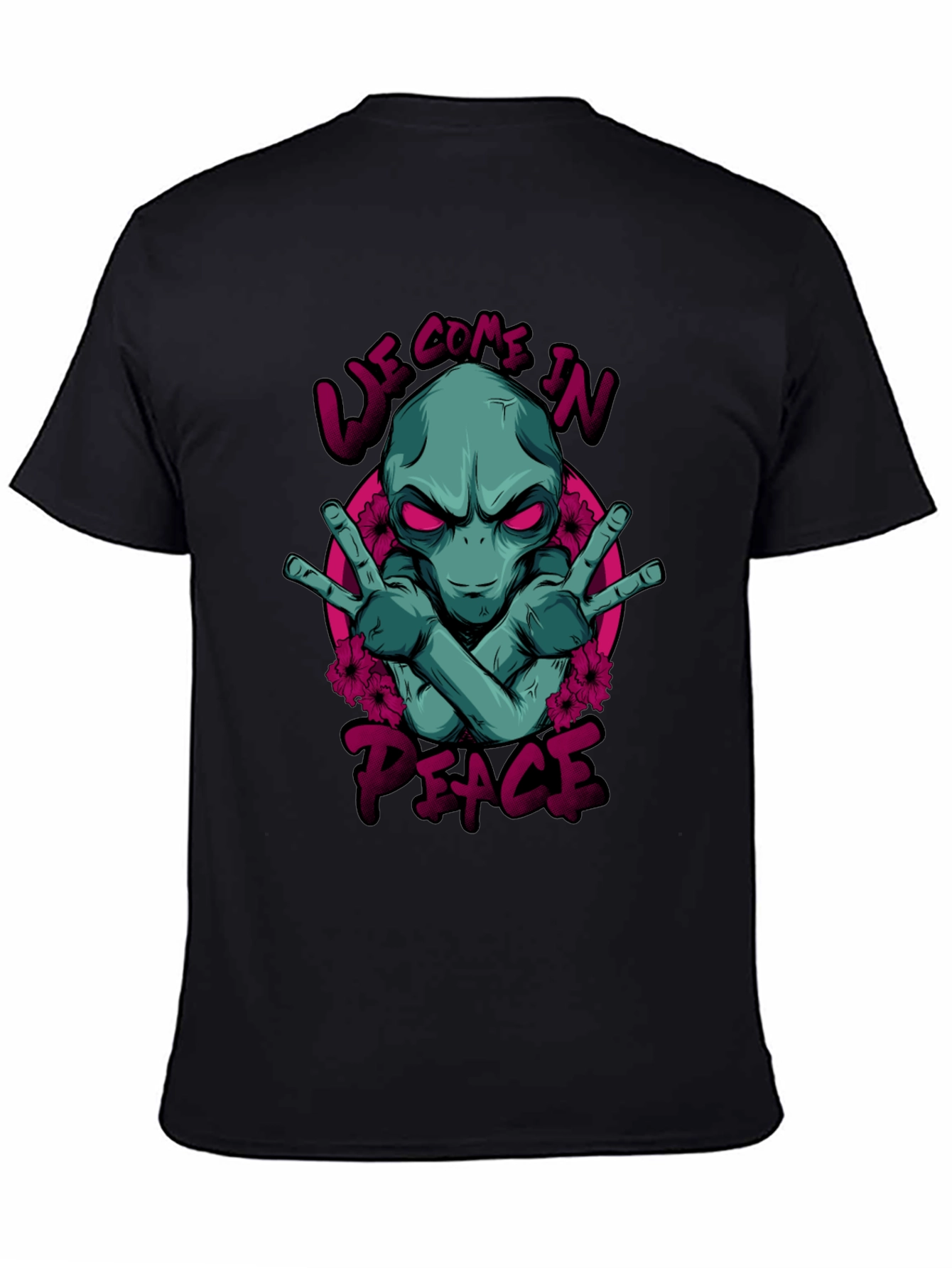 Alien Peace Graphic T-Shirt - We Come In Peace