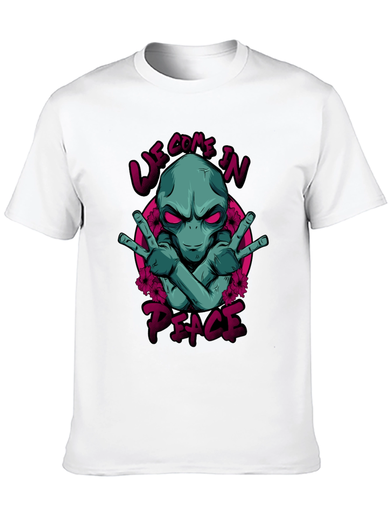 Alien Peace Graphic T-Shirt - We Come In Peace