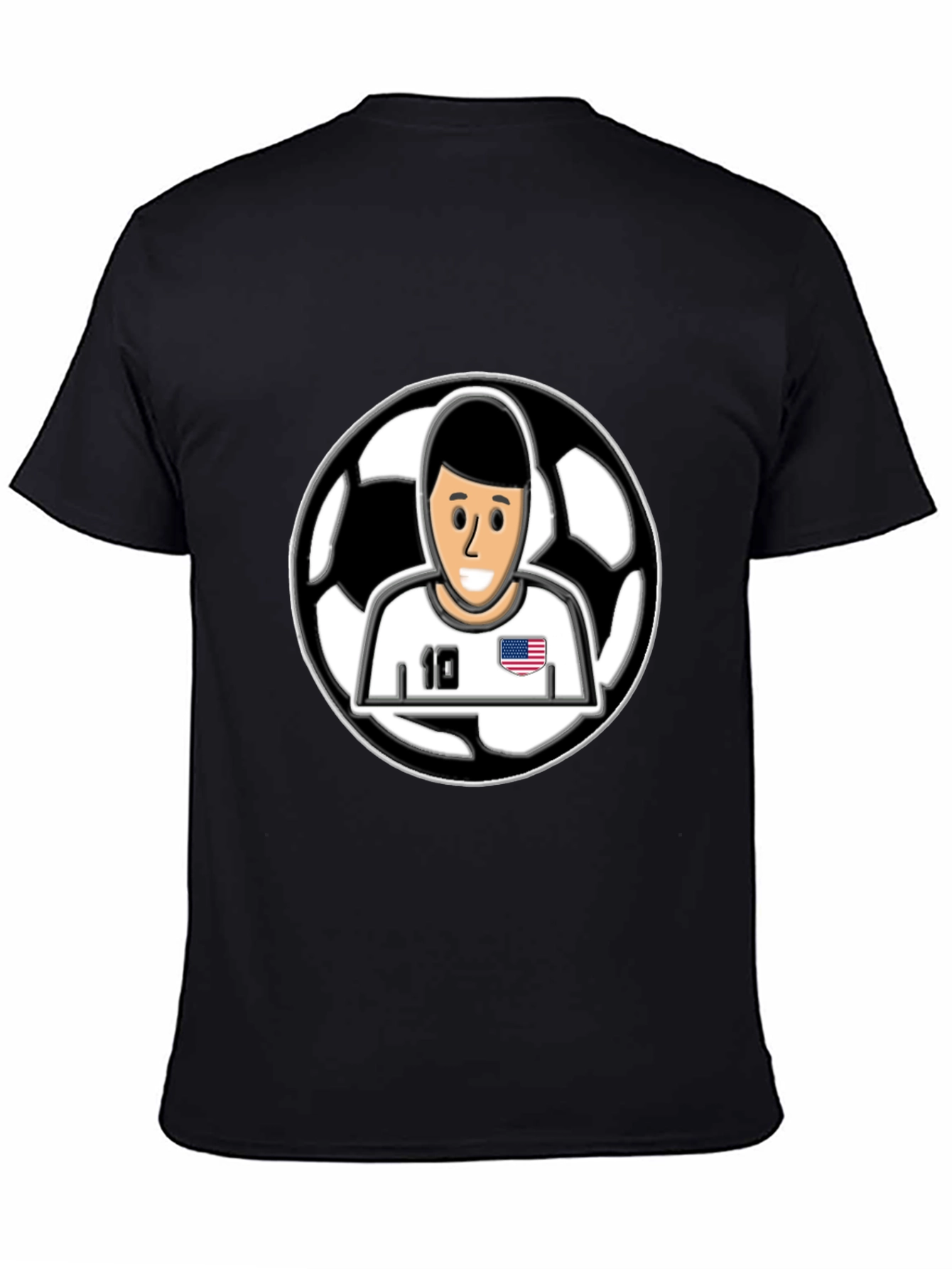 Soccer Star Graphic T-Shirt - Black