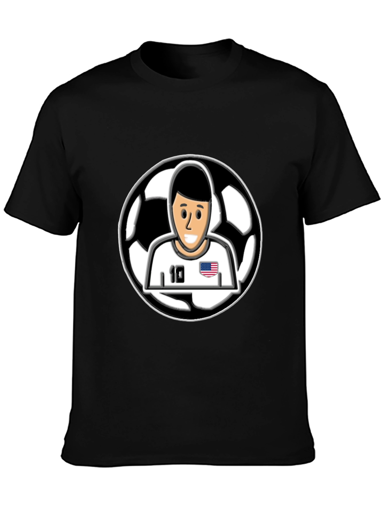 Soccer Star Graphic T-Shirt - Black