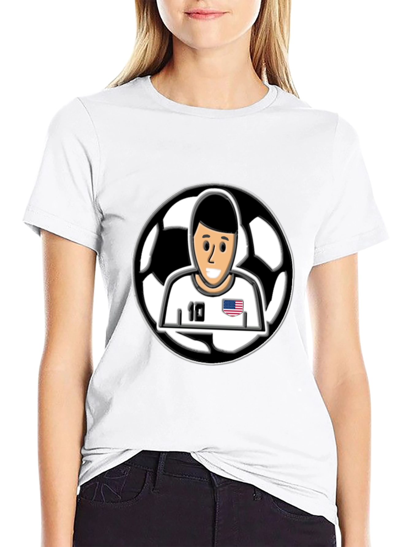 Soccer Star Graphic T-Shirt - Black