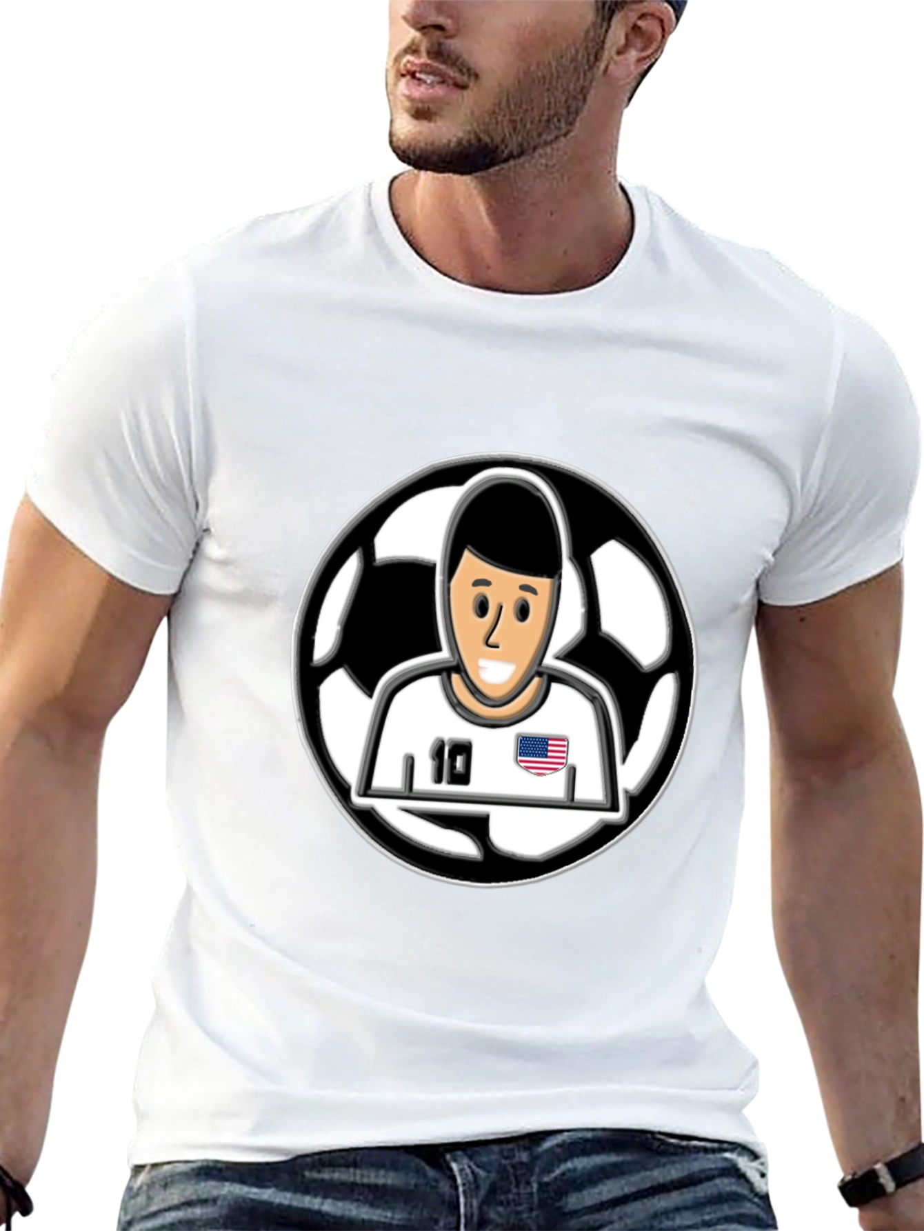 Soccer Star Graphic T-Shirt - Black