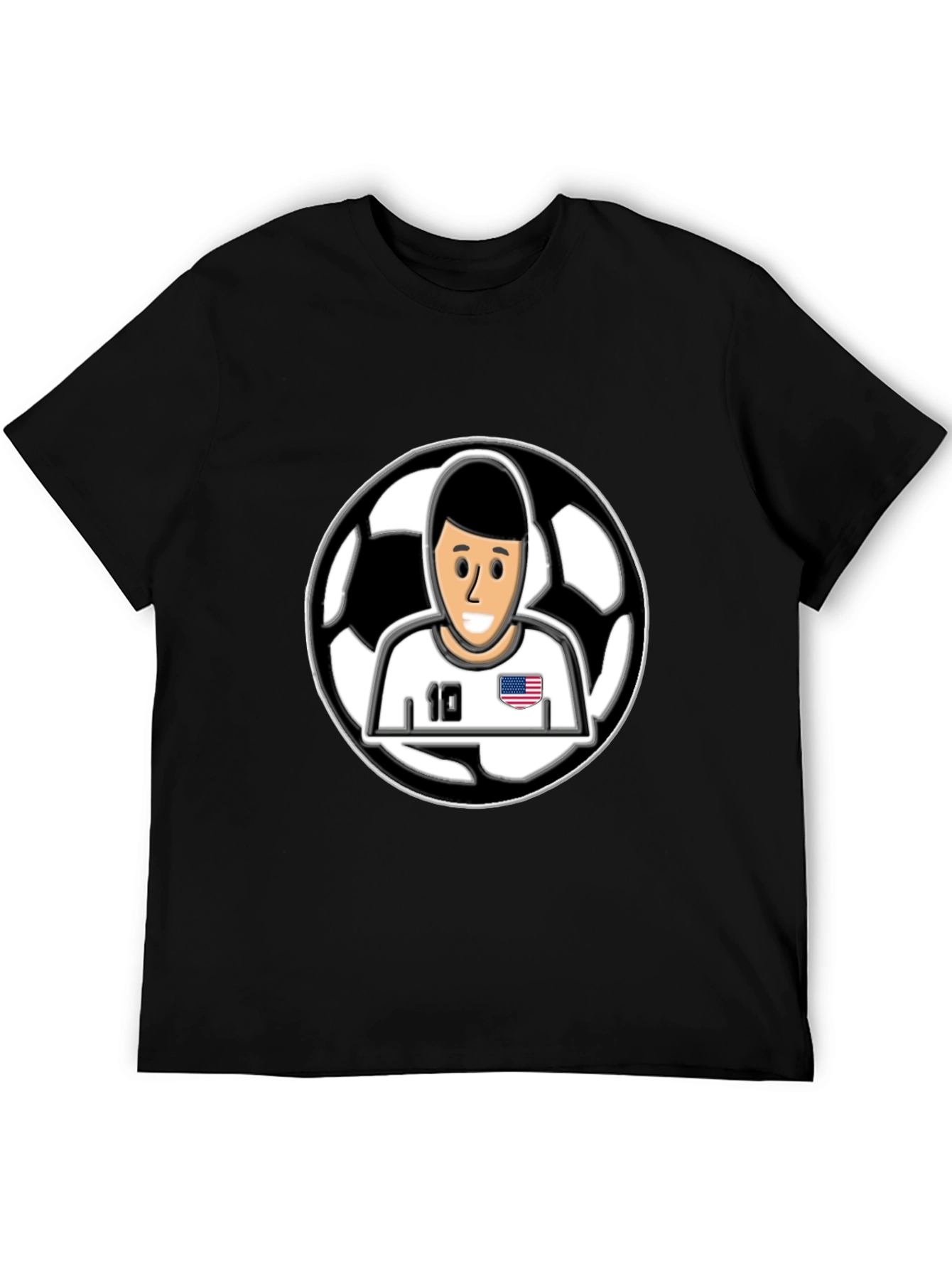 Soccer Star Graphic T-Shirt - Black