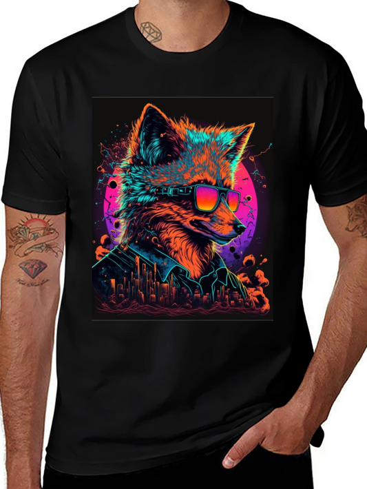 Cool Fox Graphic T-Shirt - Mens Black Tee