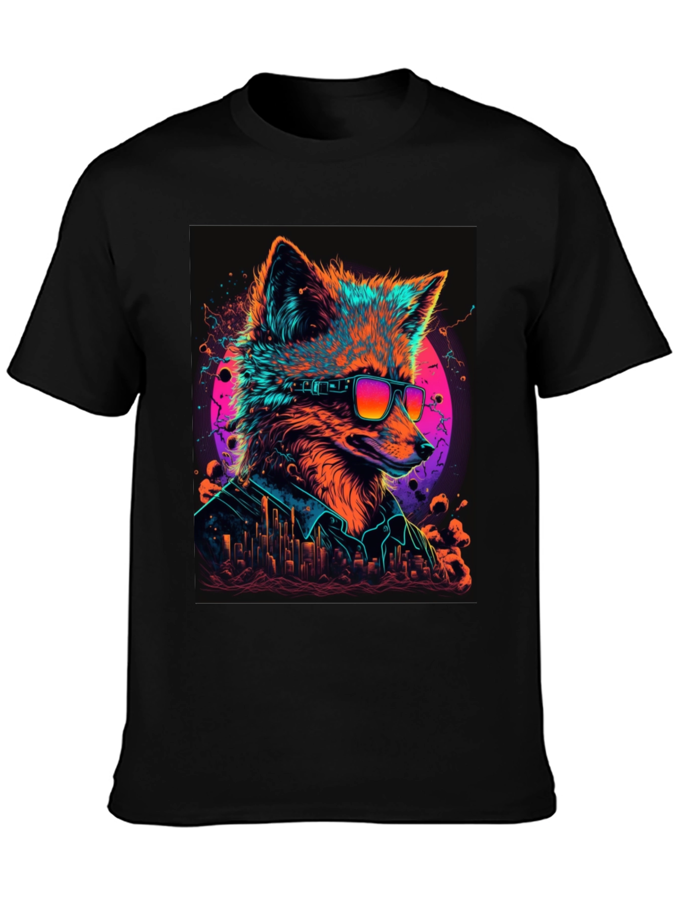 Cool Fox Graphic T-Shirt - Mens Black Tee