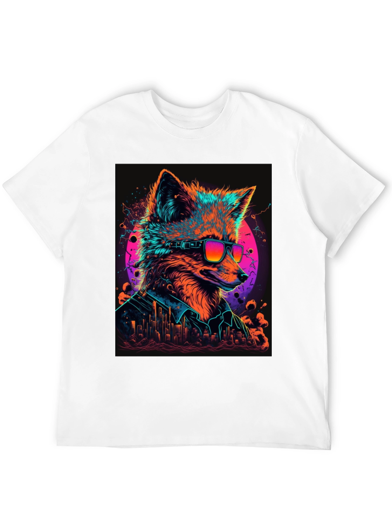 Cool Fox Graphic T-Shirt - Mens Black Tee