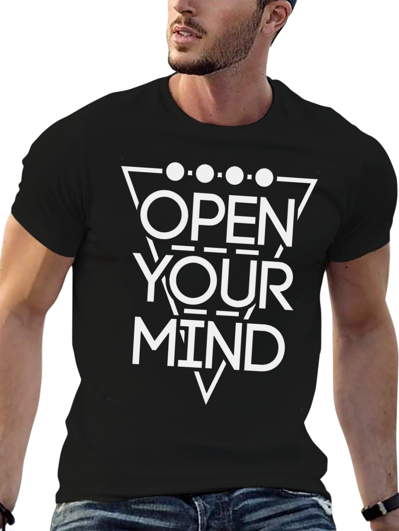 Open Your Mind Graphic T-Shirt - Black Cotton Tee