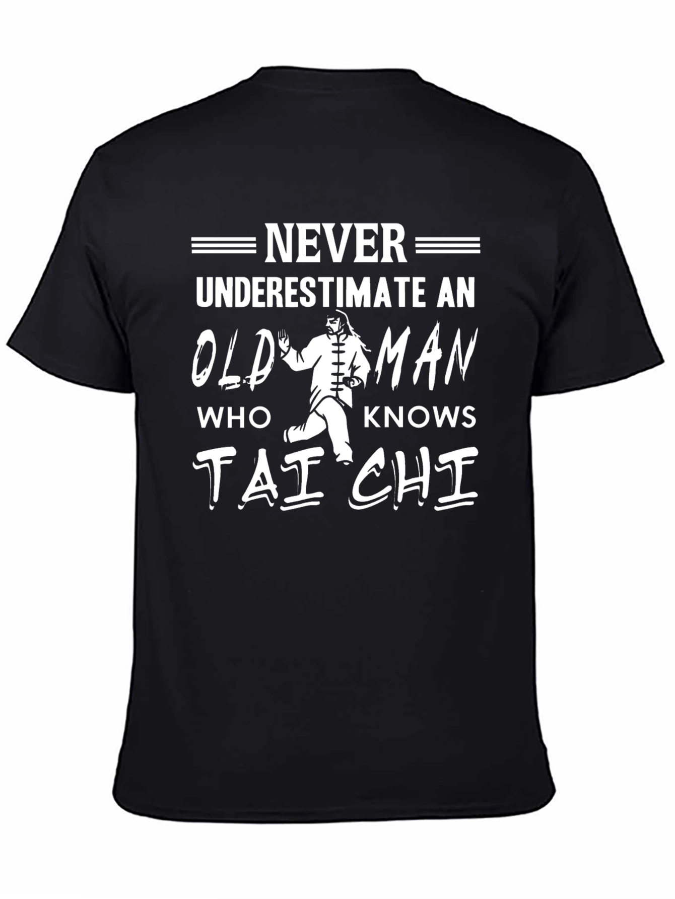 Tai Chi Old Man Novelty Graphic T-Shirt
