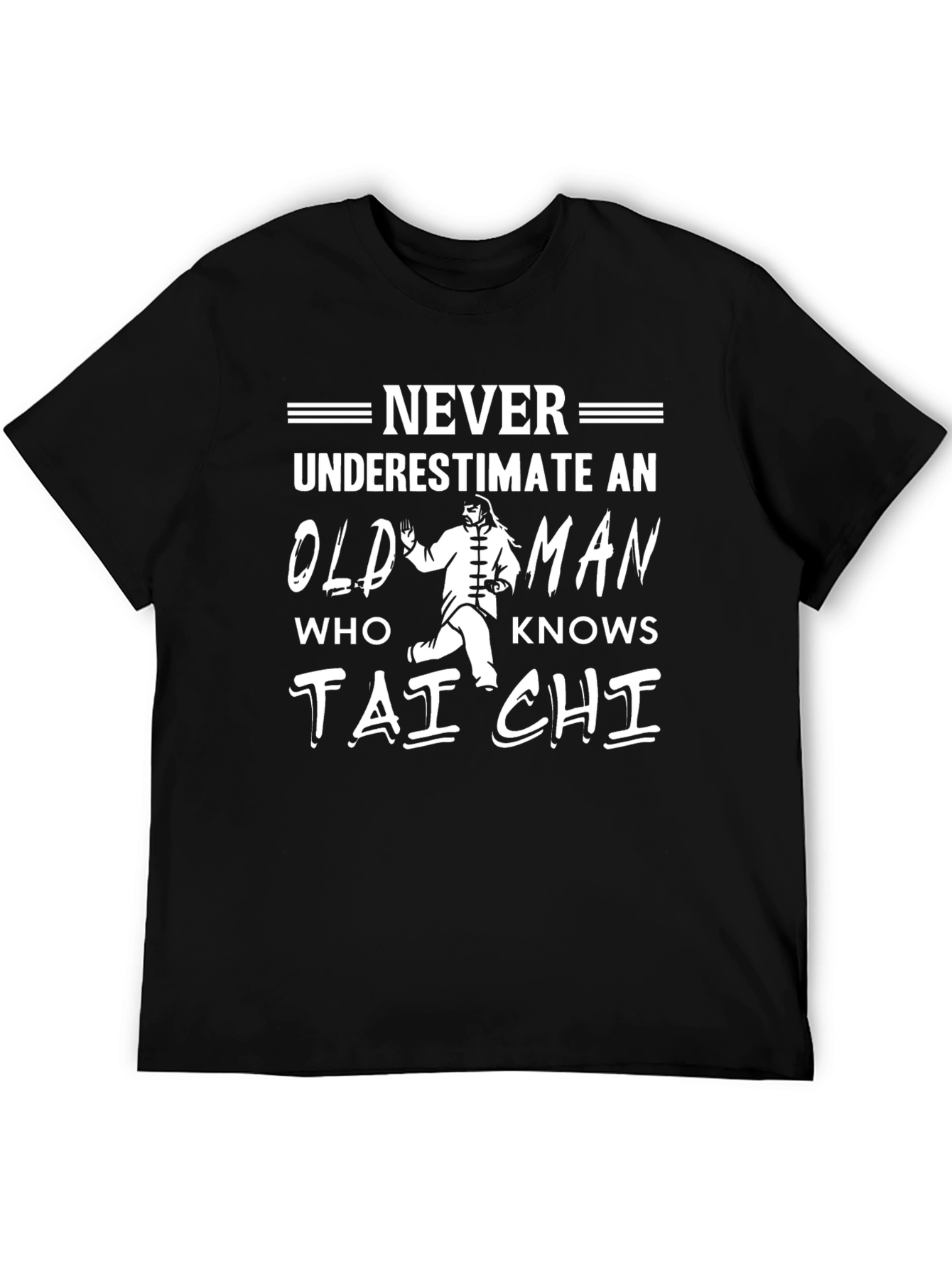 Tai Chi Old Man Novelty Graphic T-Shirt