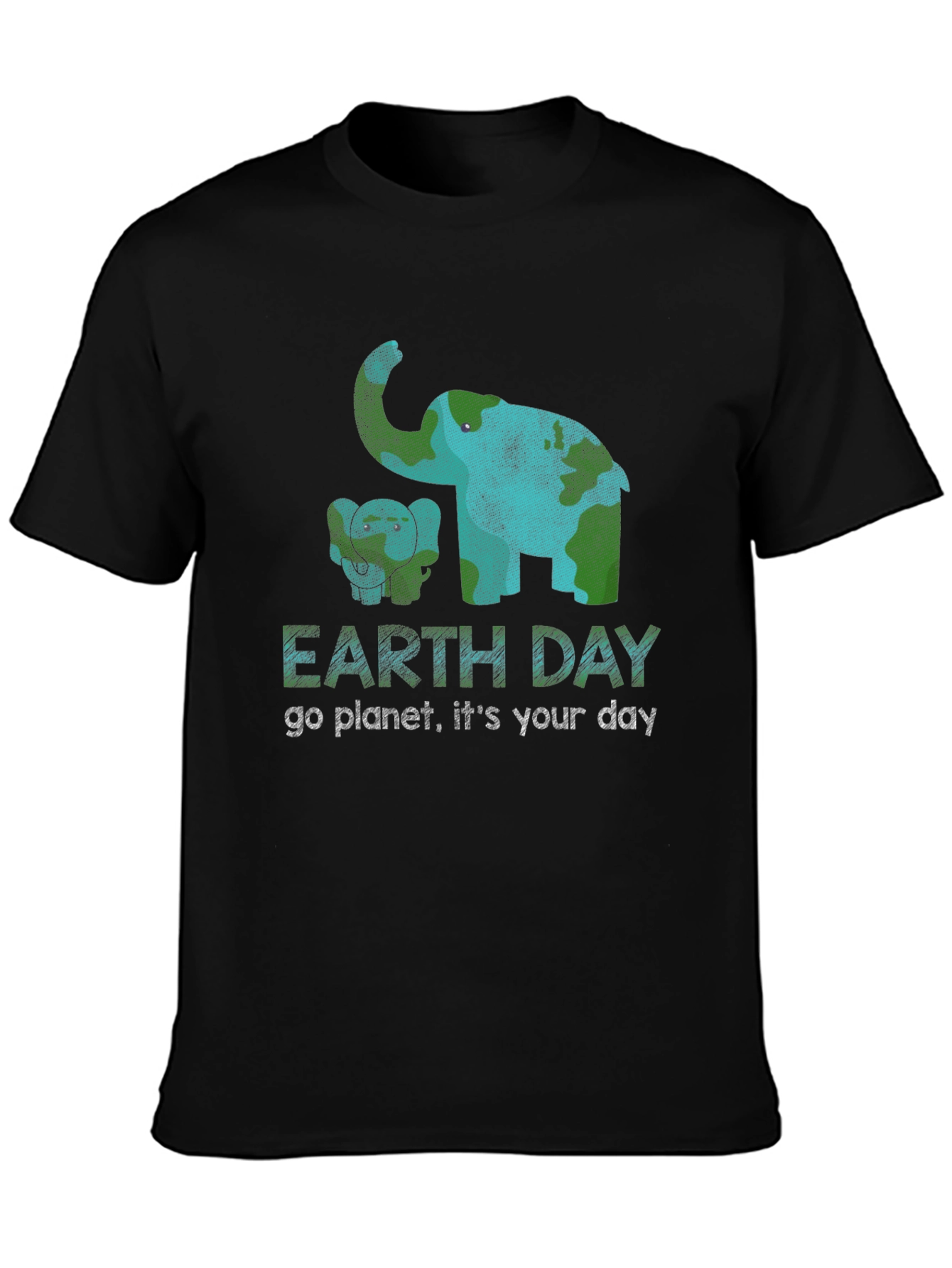 Earth Day Elephant Graphic T-Shirt - Go Planet!