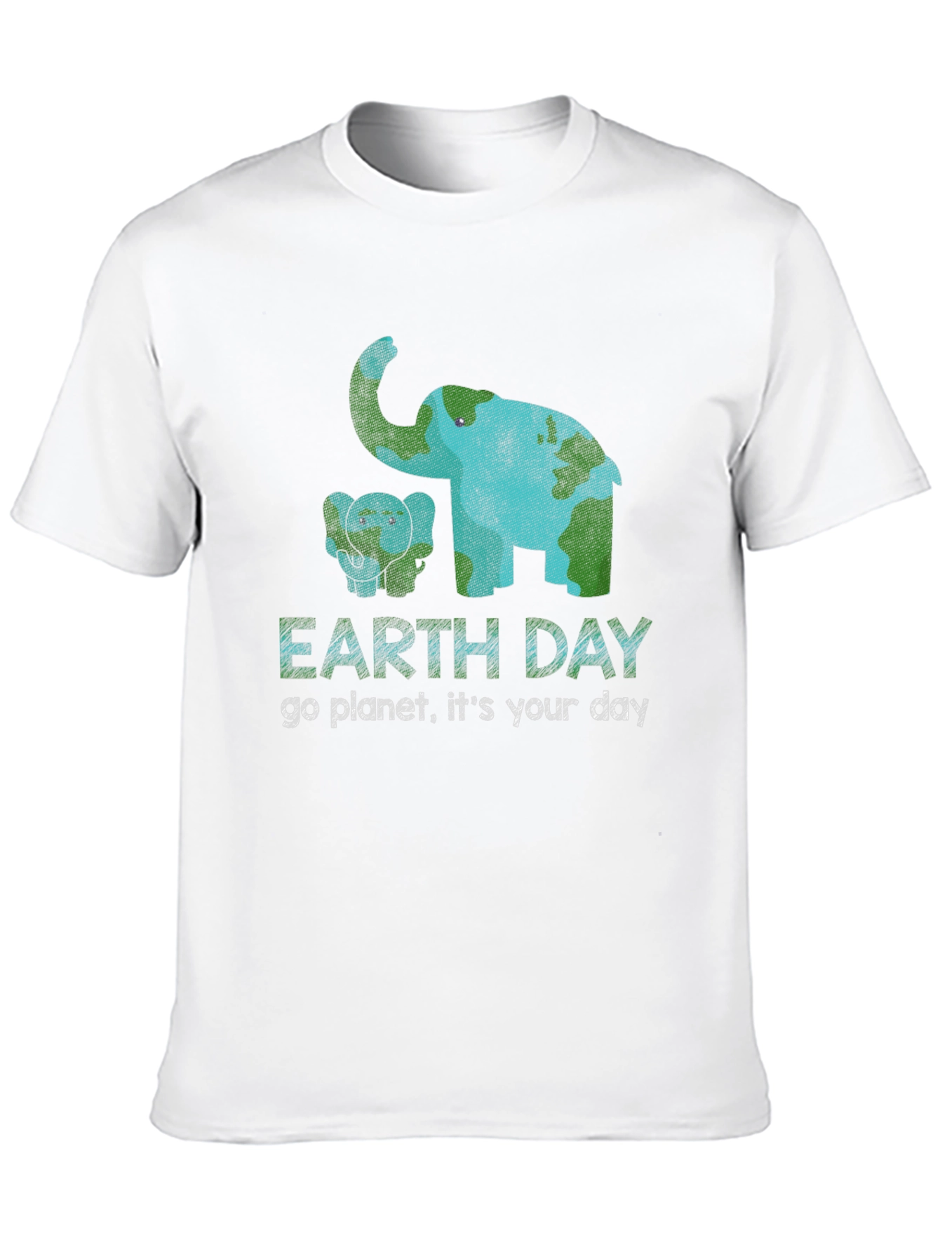 Earth Day Elephant Graphic T-Shirt - Go Planet!