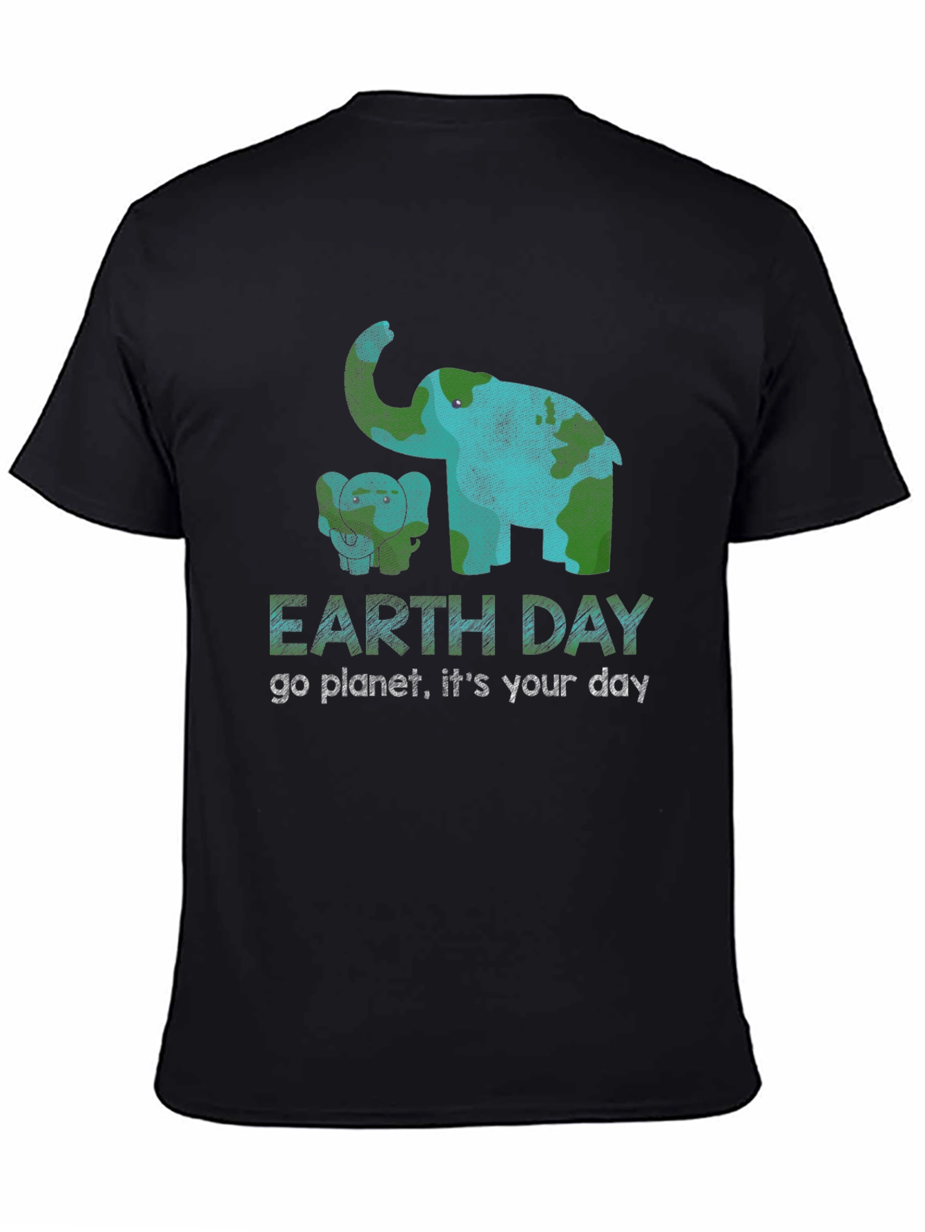 Earth Day Elephant Graphic T-Shirt - Go Planet!