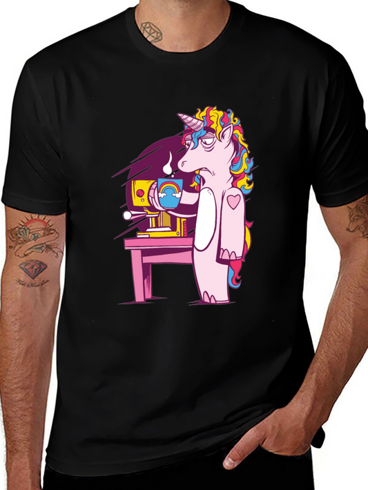 Unicorn Coffee T-Shirt - Funny Cartoon Graphic Tee