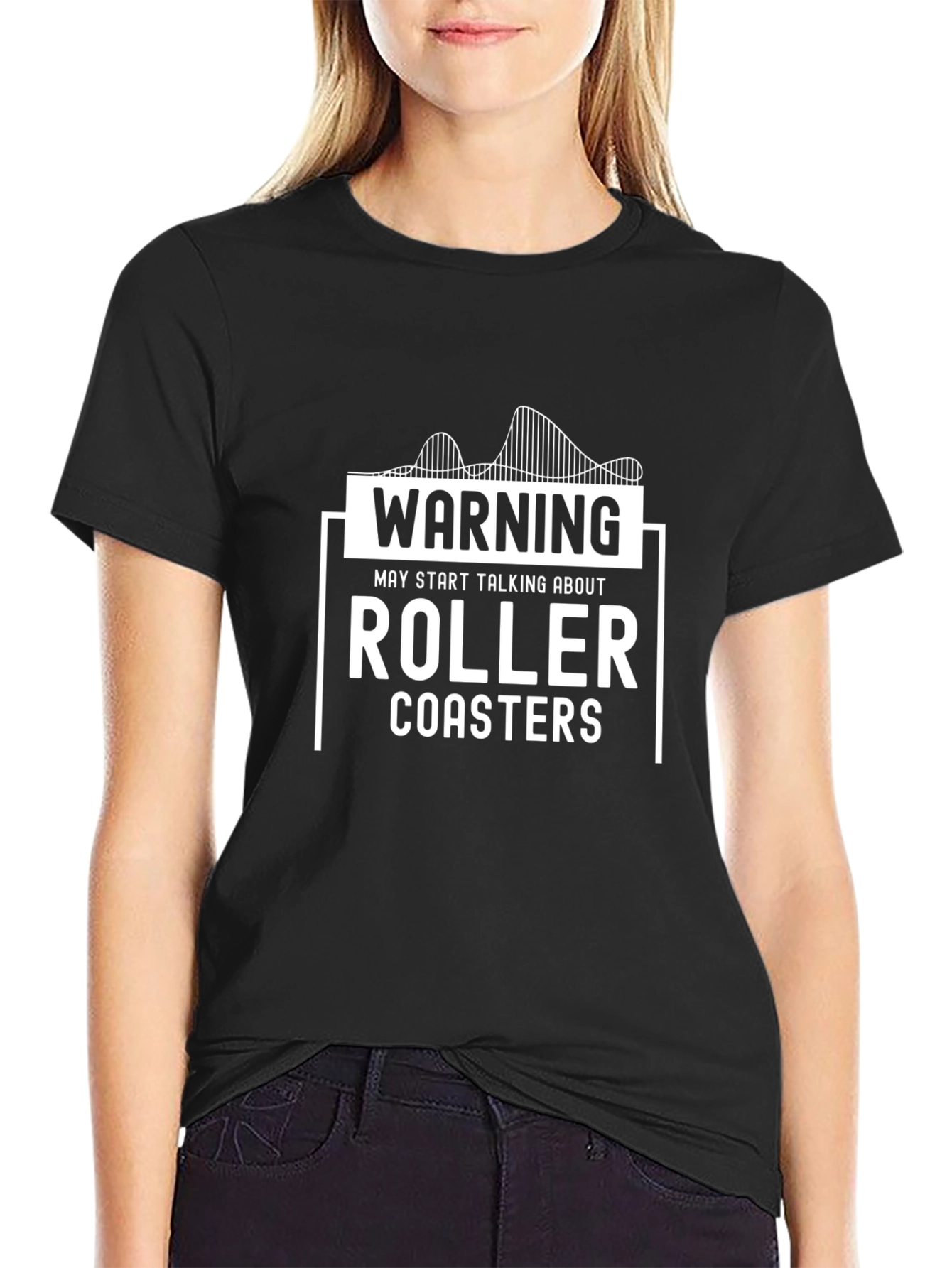 Warning Roller Coasters Graphic T-Shirt
